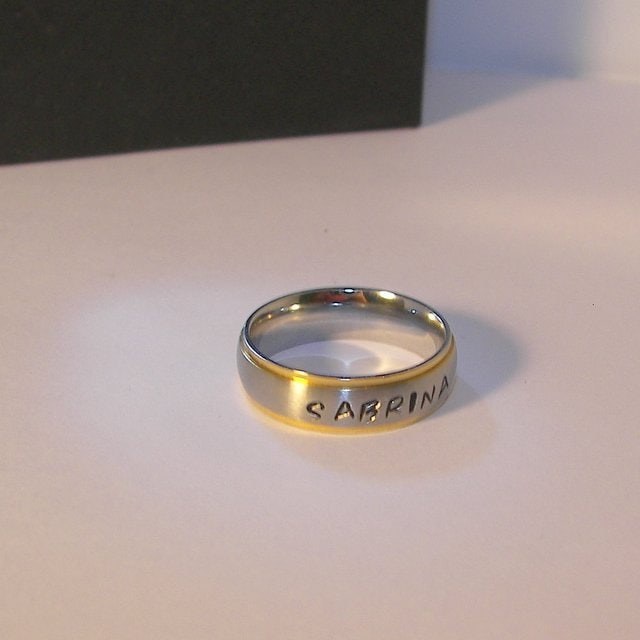 personalized Stainless steel hand stamped ring, mothers personalized jewelry, Custom kids name ring for mom or dad handstamped jewelry
