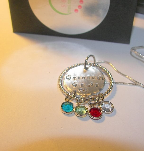 Personalized grandmother necklace, Grannies gems necklace with kids birthstones, gift for grandma from kids, mimi necklace, nana gift