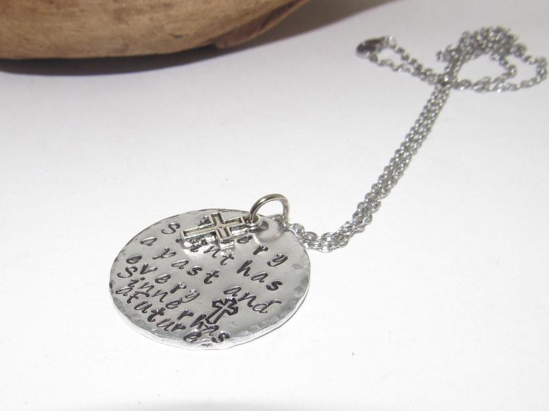 personalized Every saint has a past every sinner has a future, Custom personalized hand stamped jewelry, religious jewelry