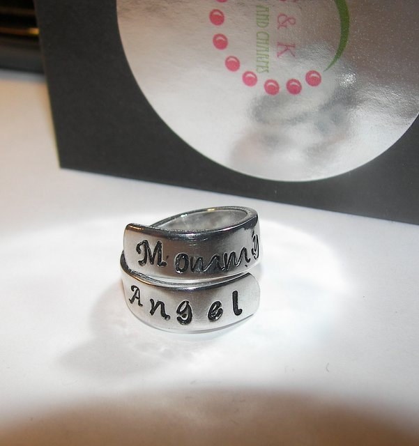Personalized pewter ring, custom personalized jewelry and gifts, personalized gifts for moms and friends, kids name jewelry
