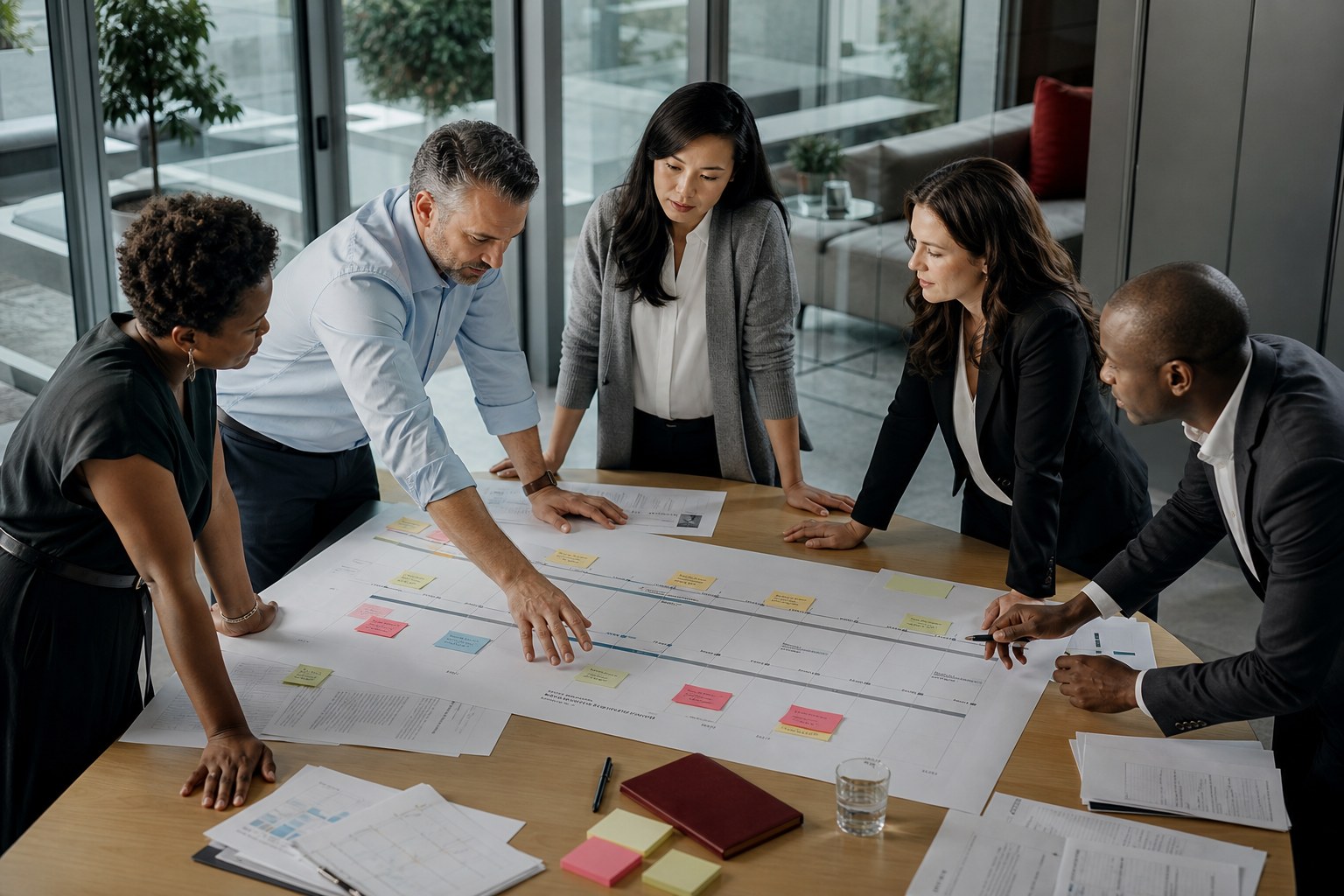 Executive team reviewing a transformation roadmap