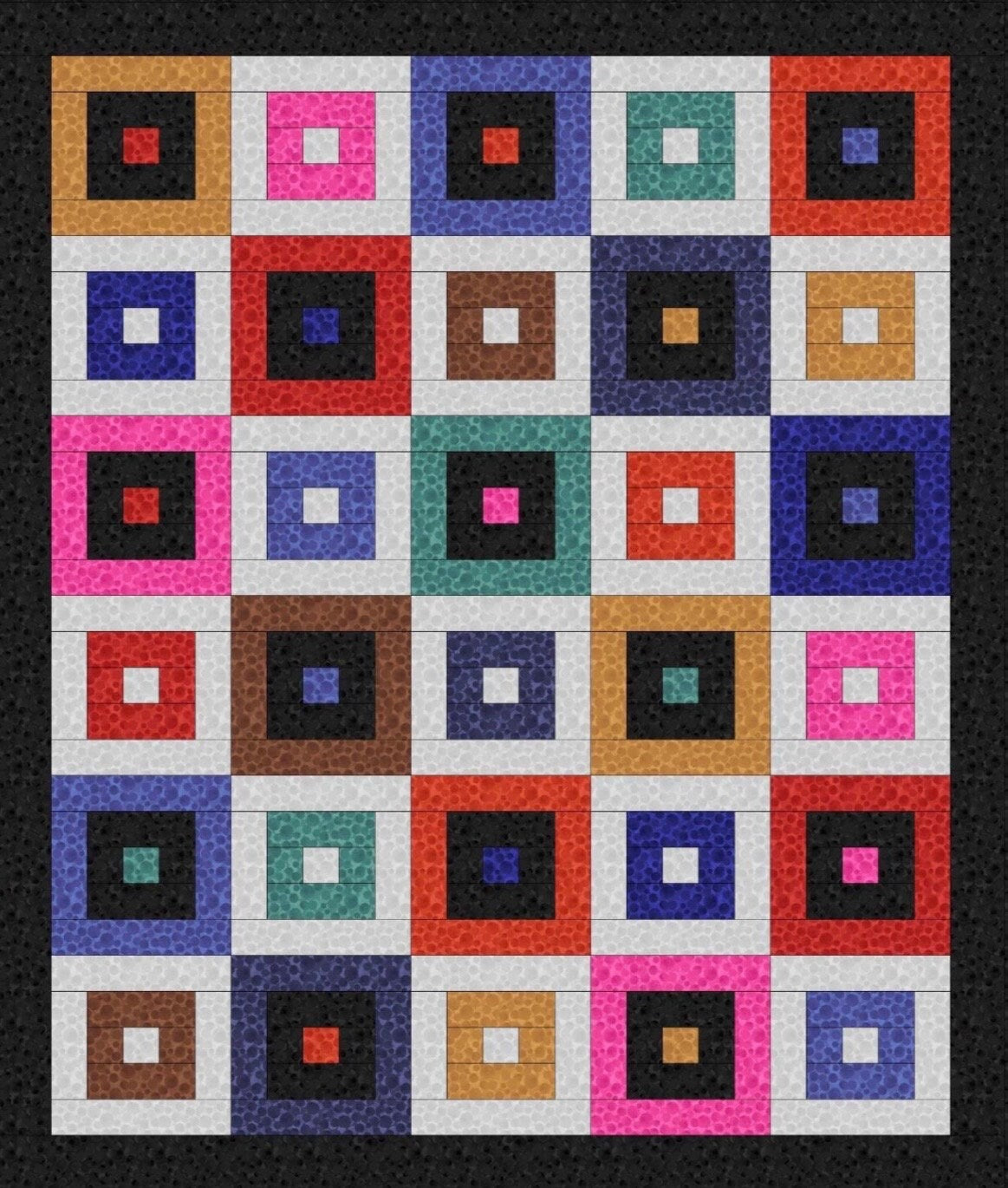 Squared Off quilt kit made with Lewis and Irene Bumbleberries fabrics