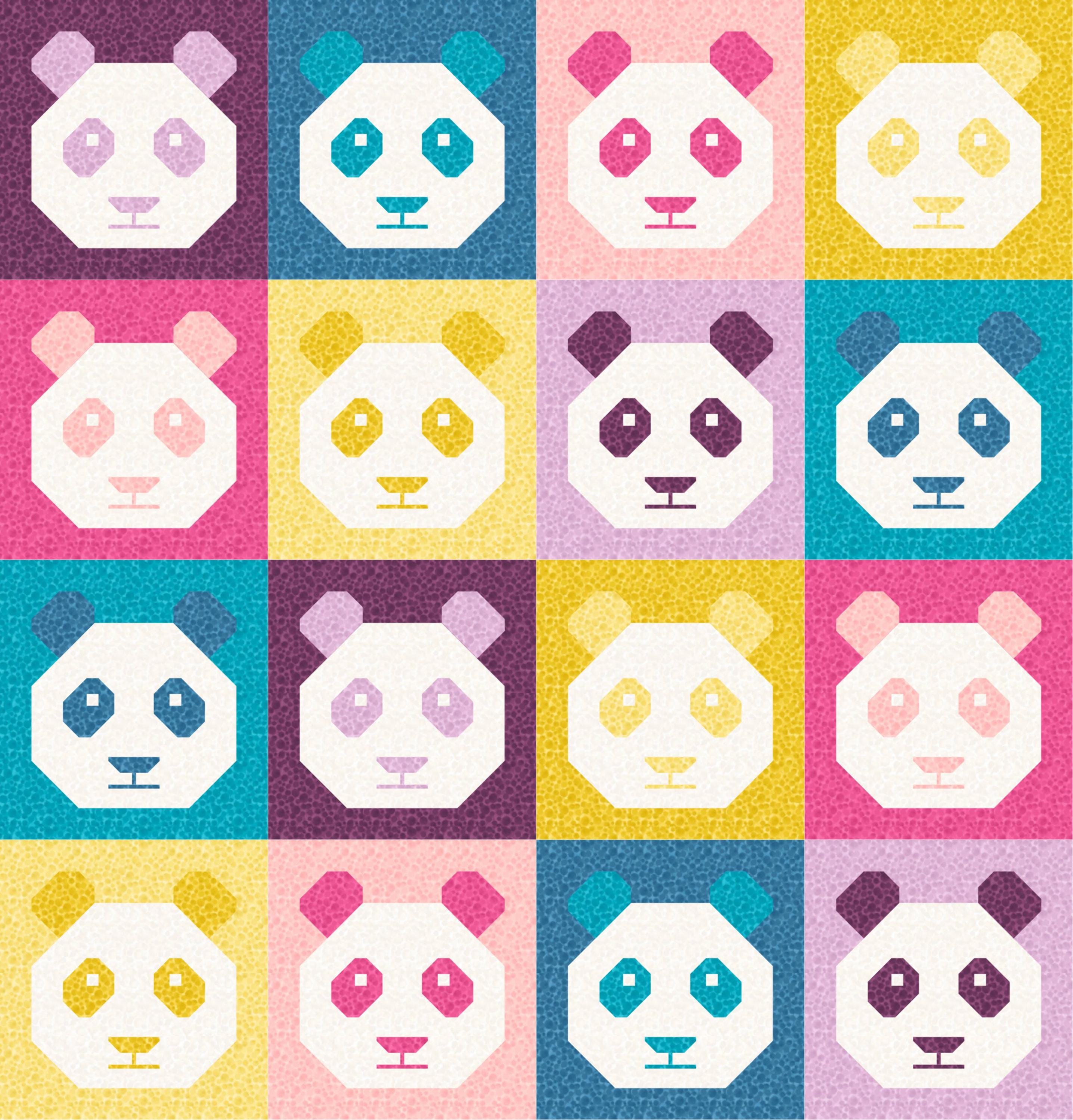 Pandamonium quilt kit featuring Lewis and Irene Bumbleberries fabrics