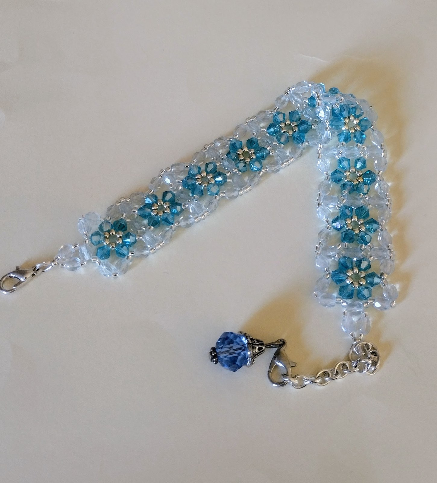 Arctic Kiss Bracelet laid flat, showing its full length and clasp