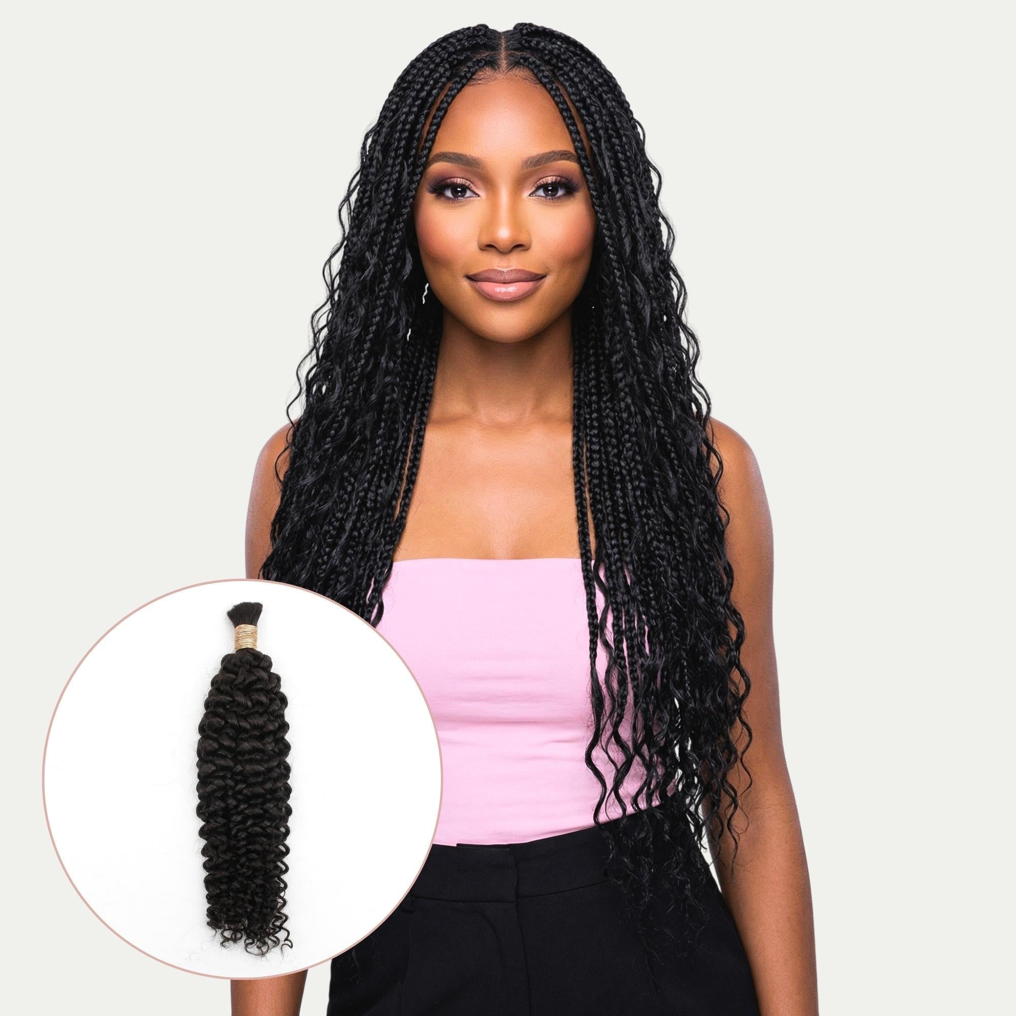 Water Wave bulk human hair for a braided style