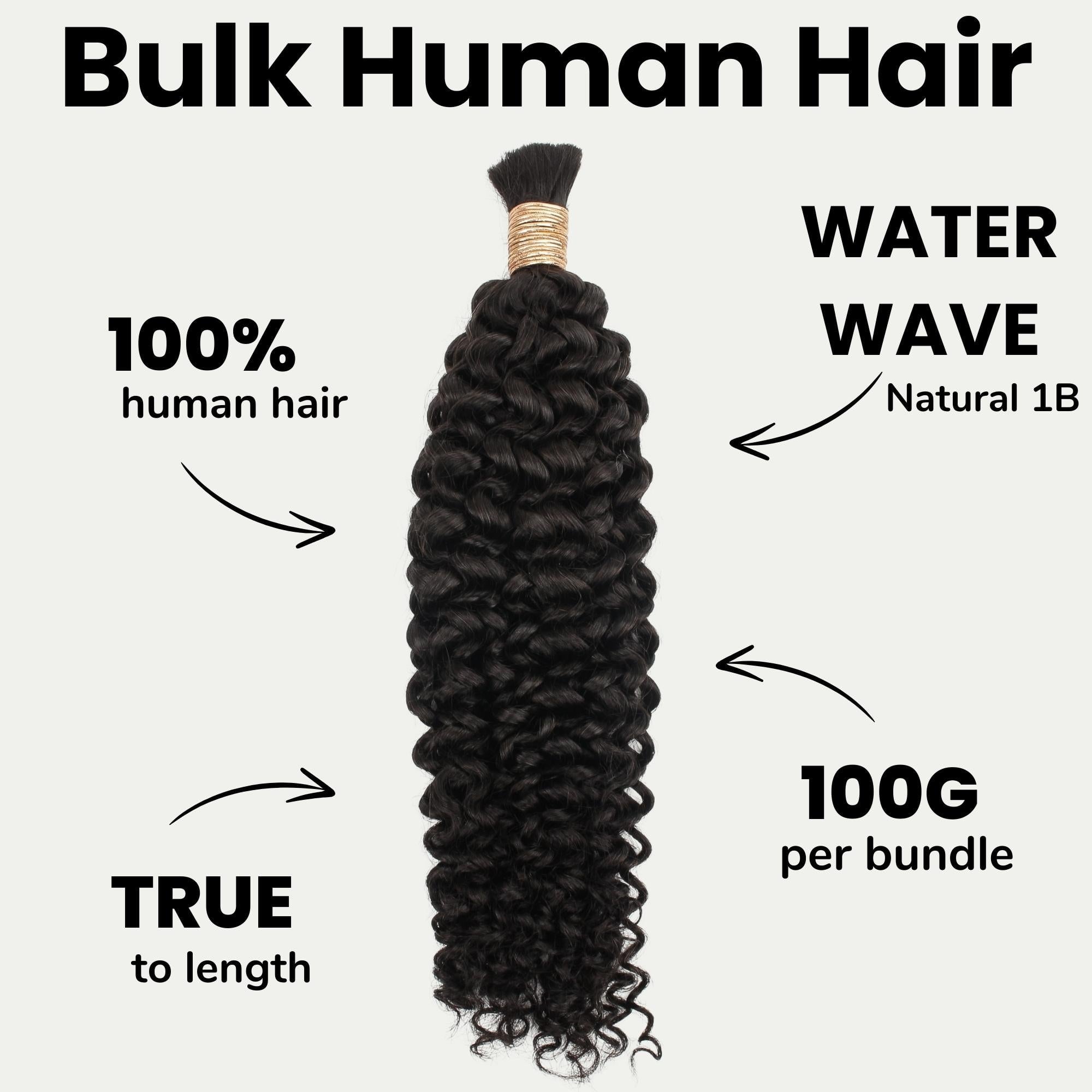 Close view of the soft Water Wave pattern in bulk human braiding hair