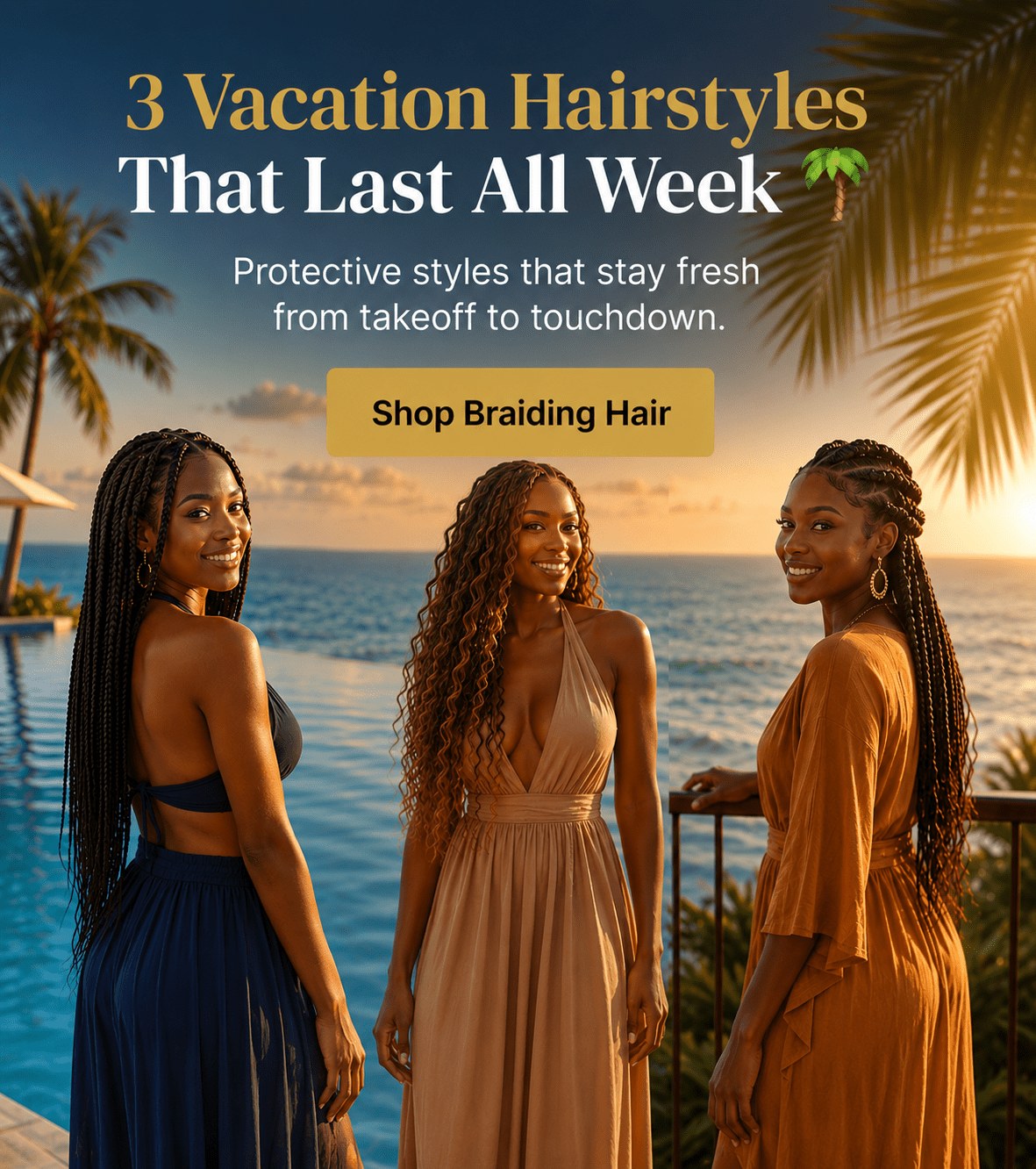 3 Vacation Hairstyles That Last All Week (And Beyond) - HookedOnBundles Virgin Hair