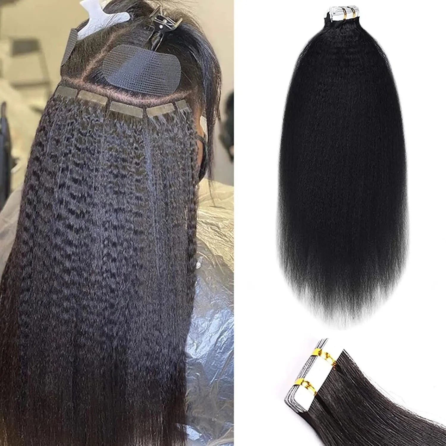 Seamless Texture Tape-Ins: Achieve Effortlessly Natural Hair - HookedOnBundles Virgin Hair