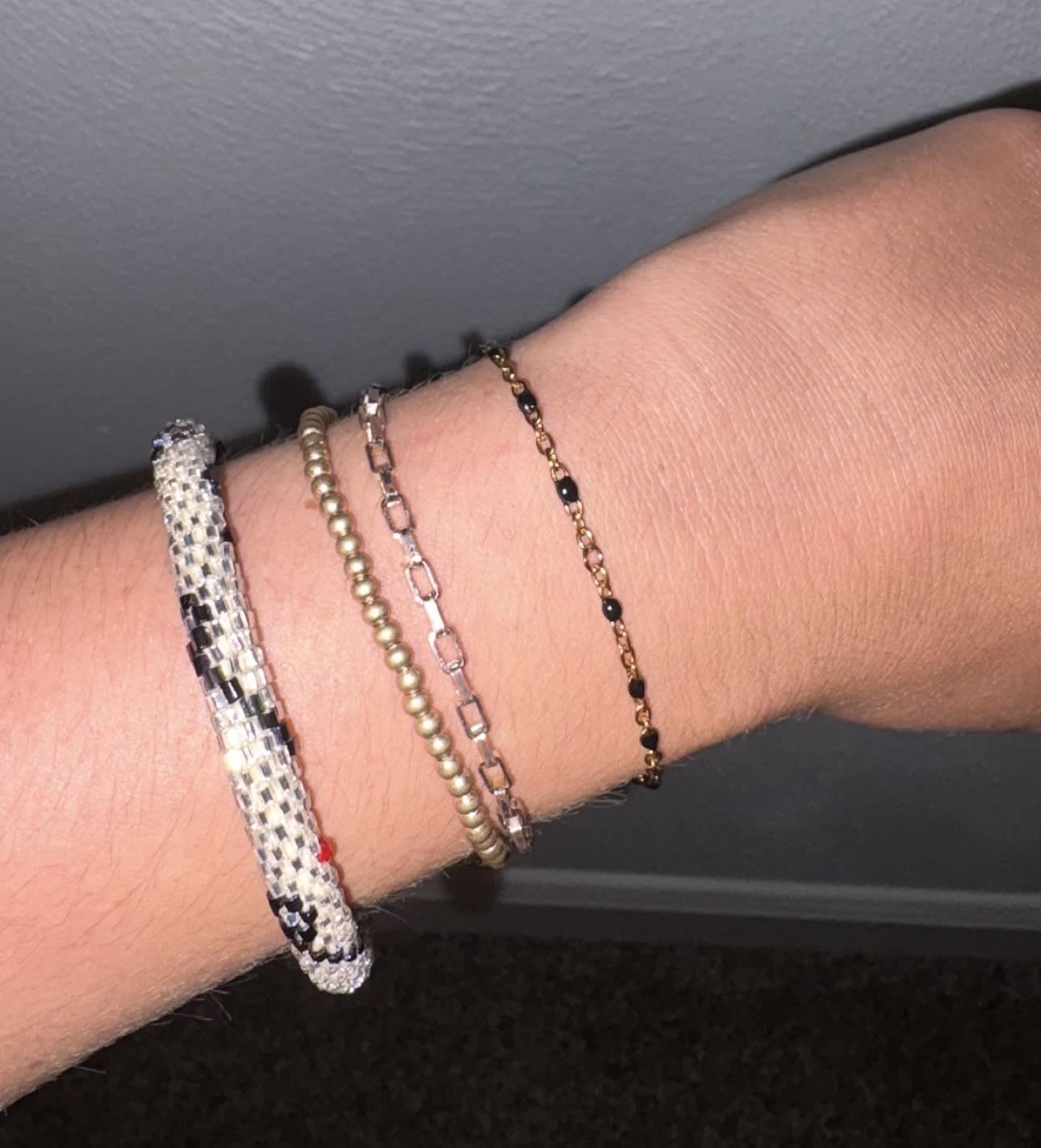 Stacked permanent bracelets