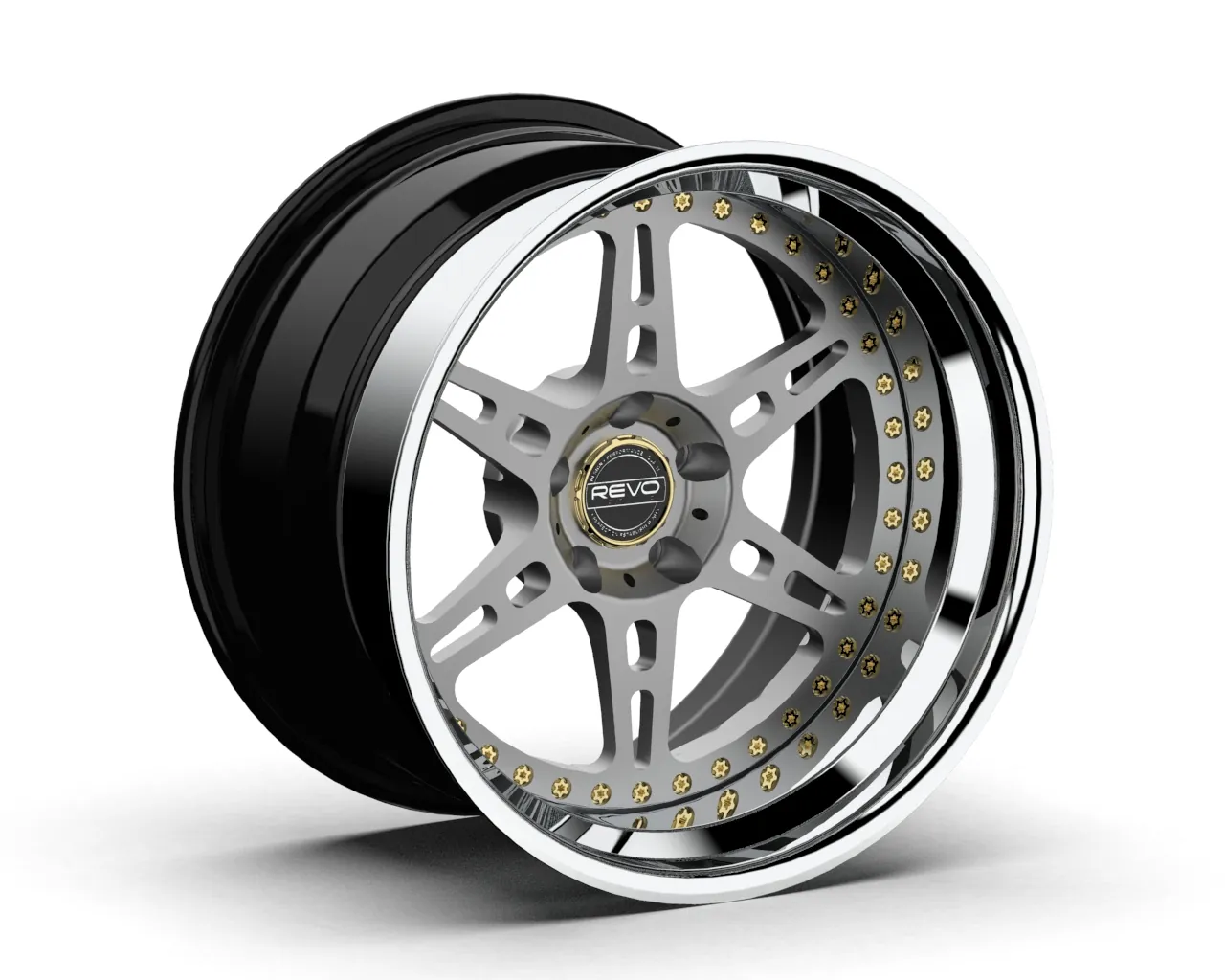 REVO forged wheel with a technical split-spoke design