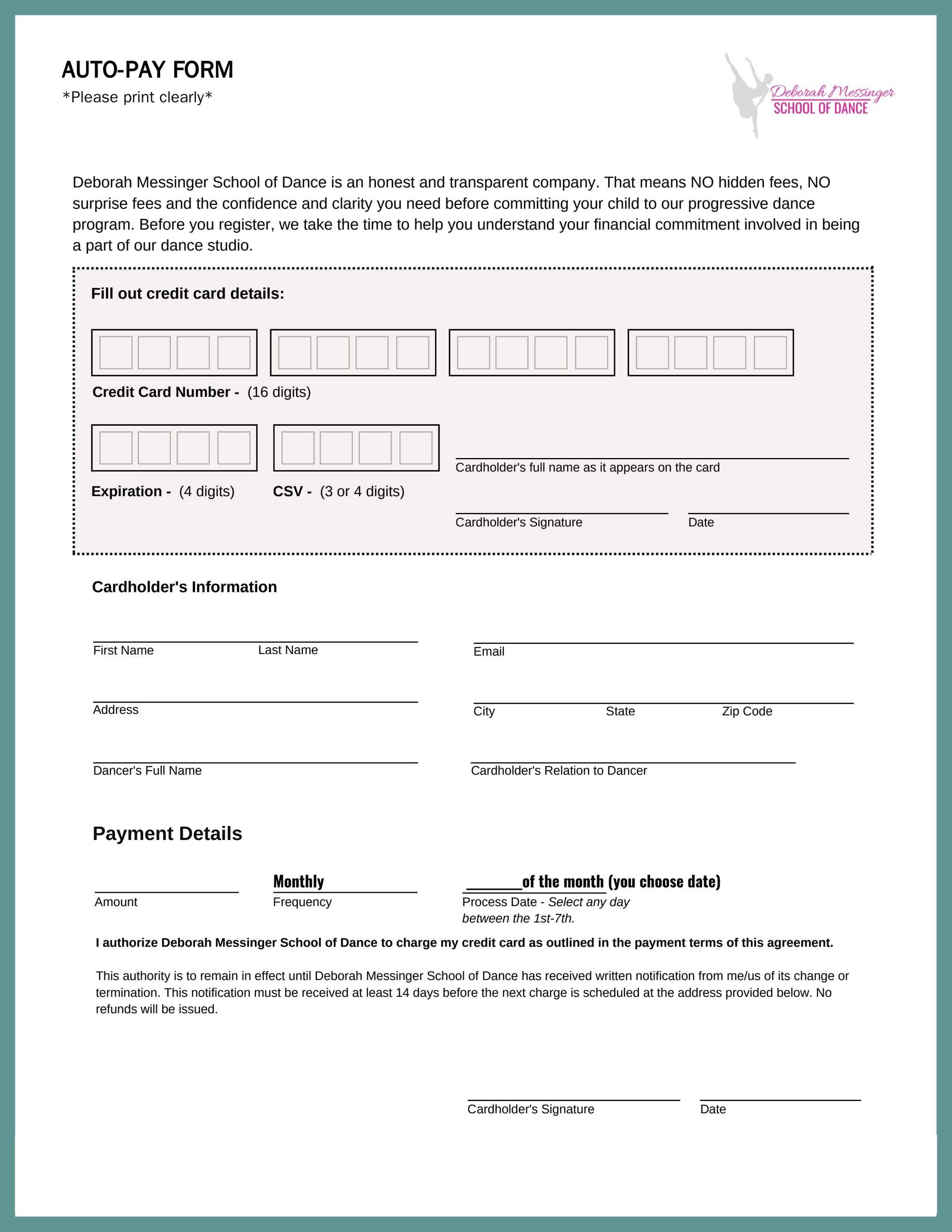Auto-Pay Form