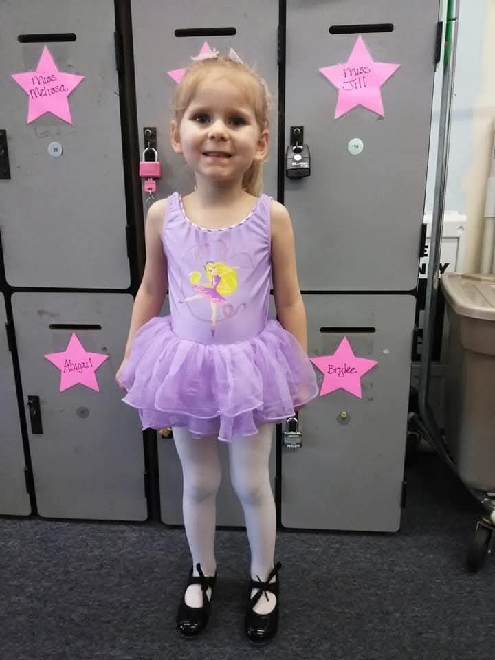 Young DMSD tap dancer in lavender