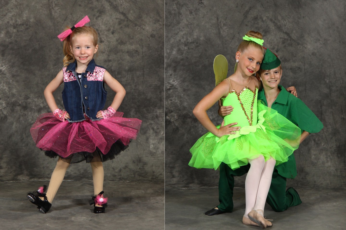 Young dancers in recital costumes