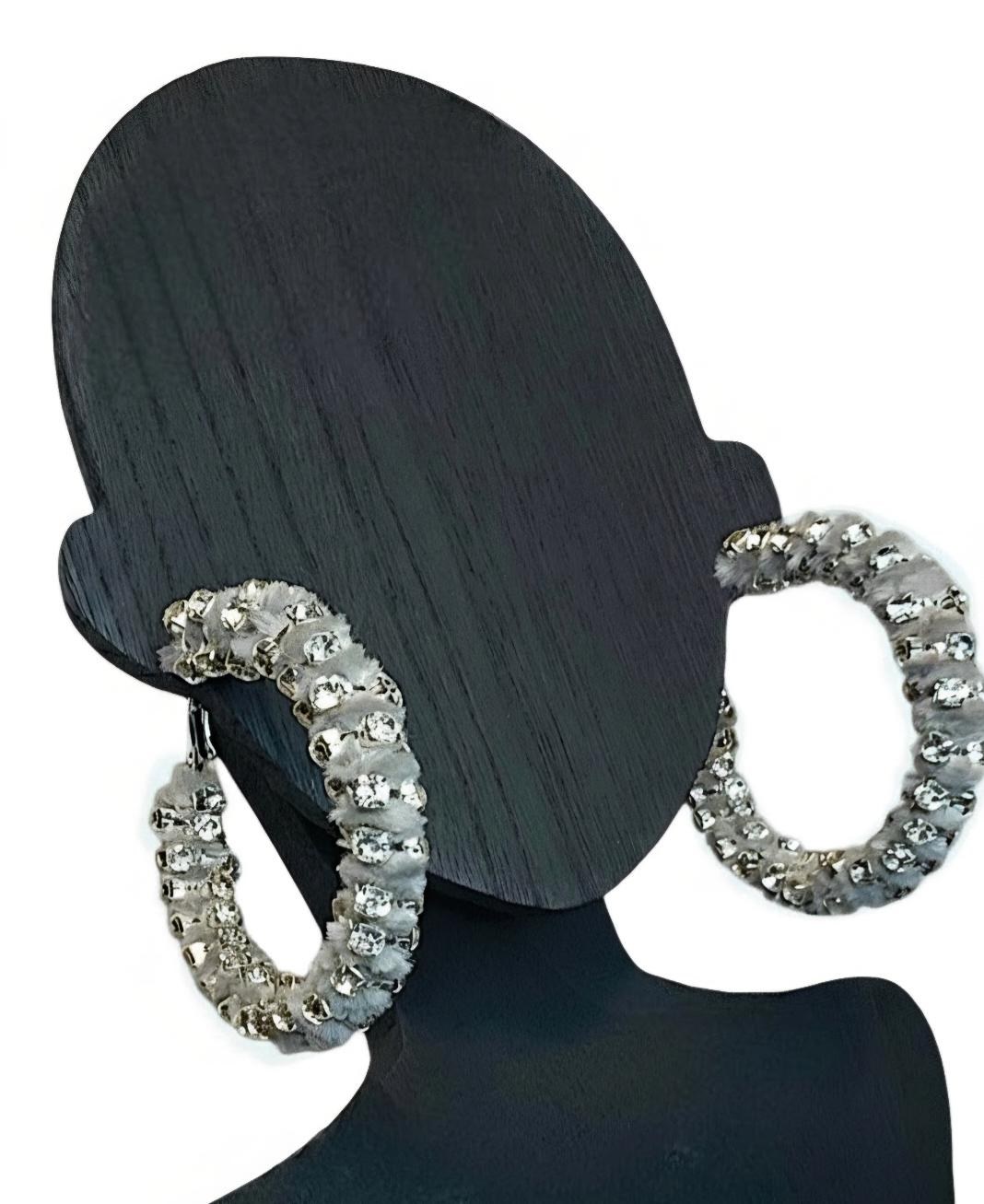Customized Handmade Hoop Yarn Earrings, view 4