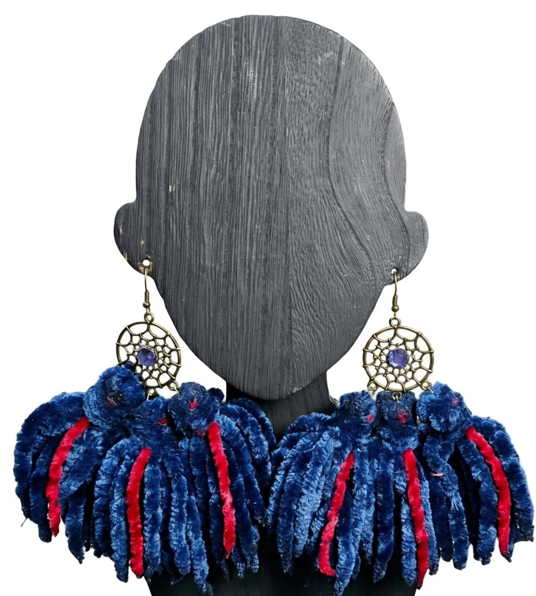 Customized Handmade Velvet Trio Tassel Earrings