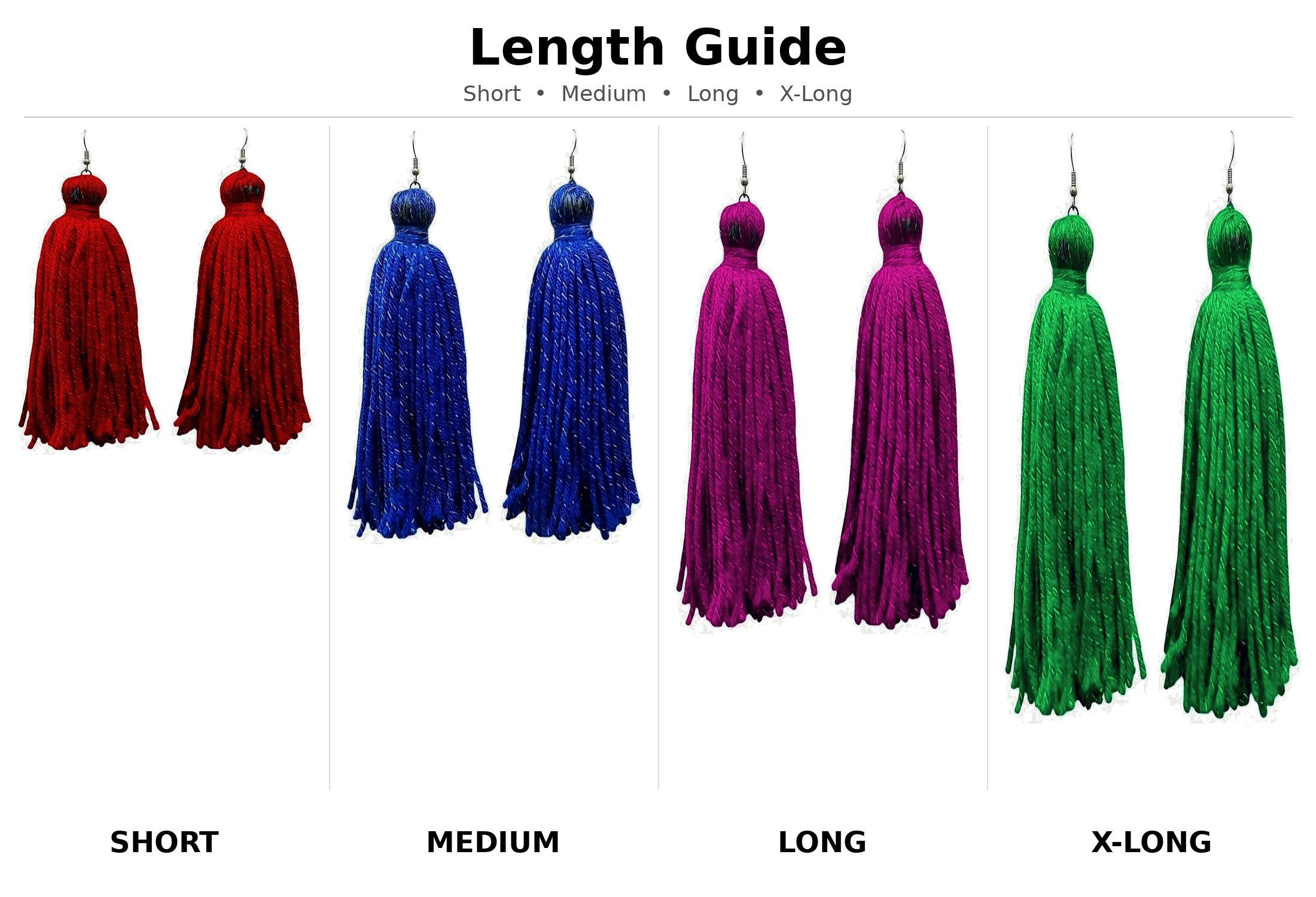 Handmade Sparkling Yarn Tassel Earrings, view 4