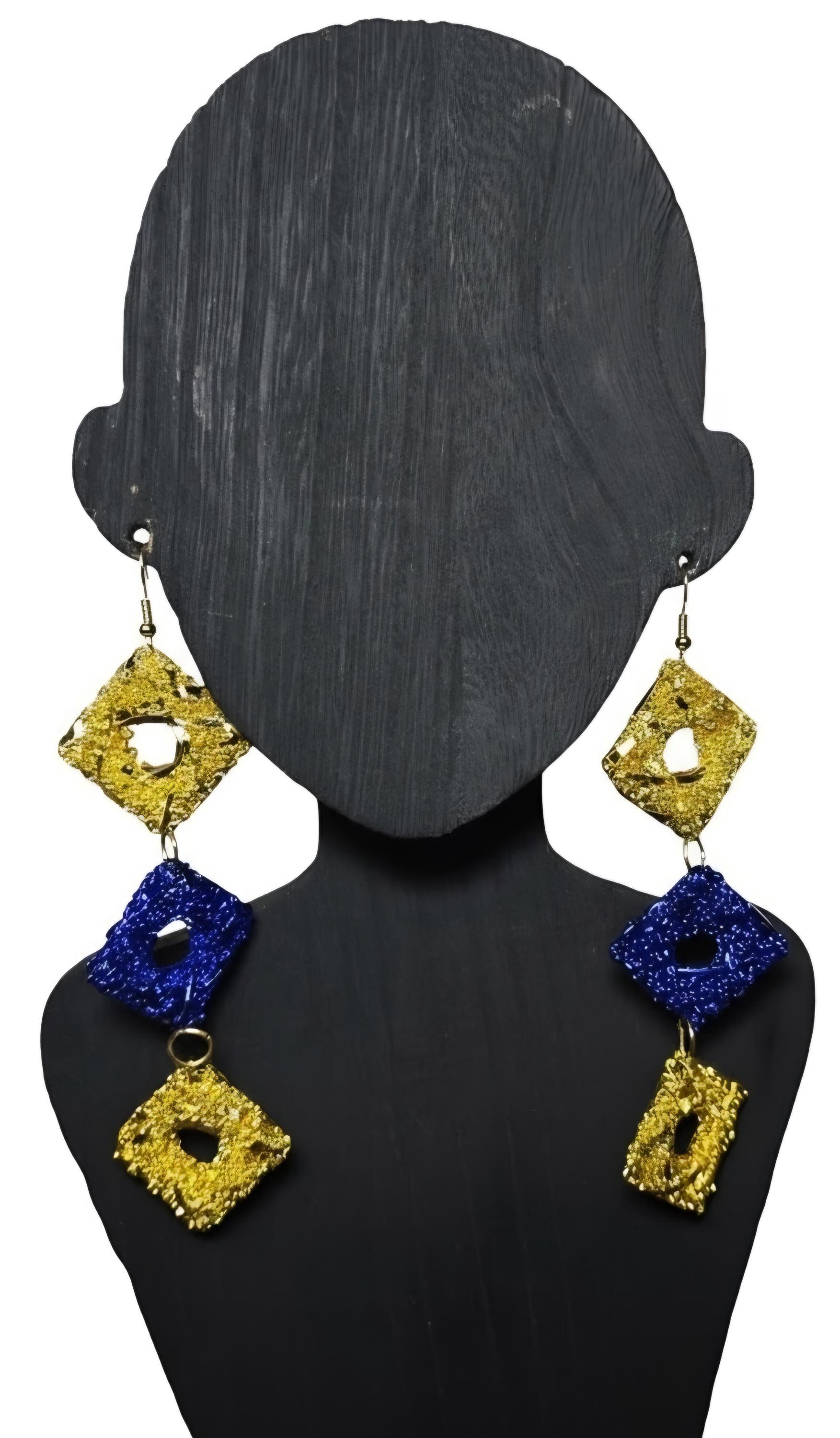 Handmade Diamond Tiered Earrings, view 5