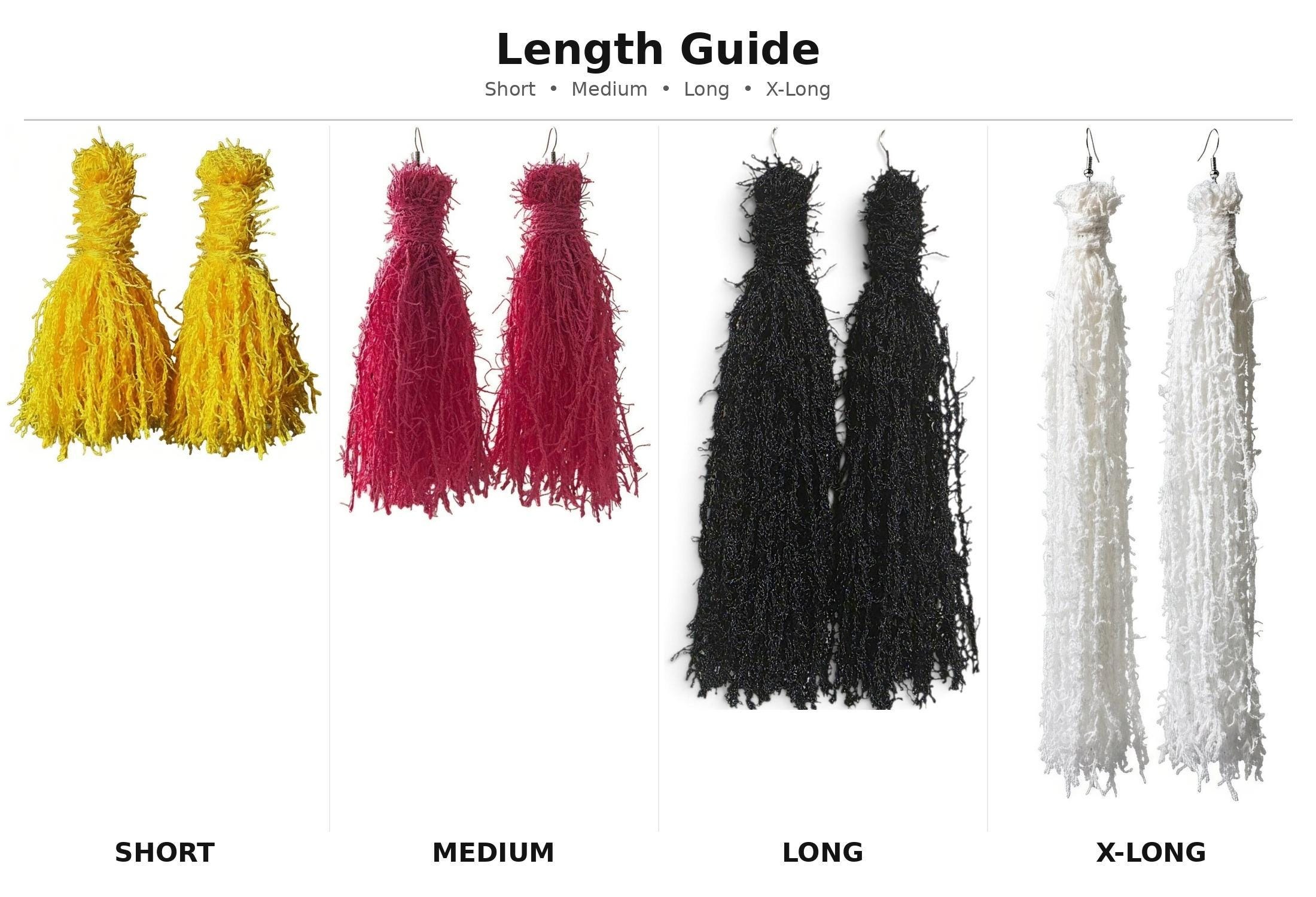 Handmade Fringe Yarn Tassel Earrings, view 2