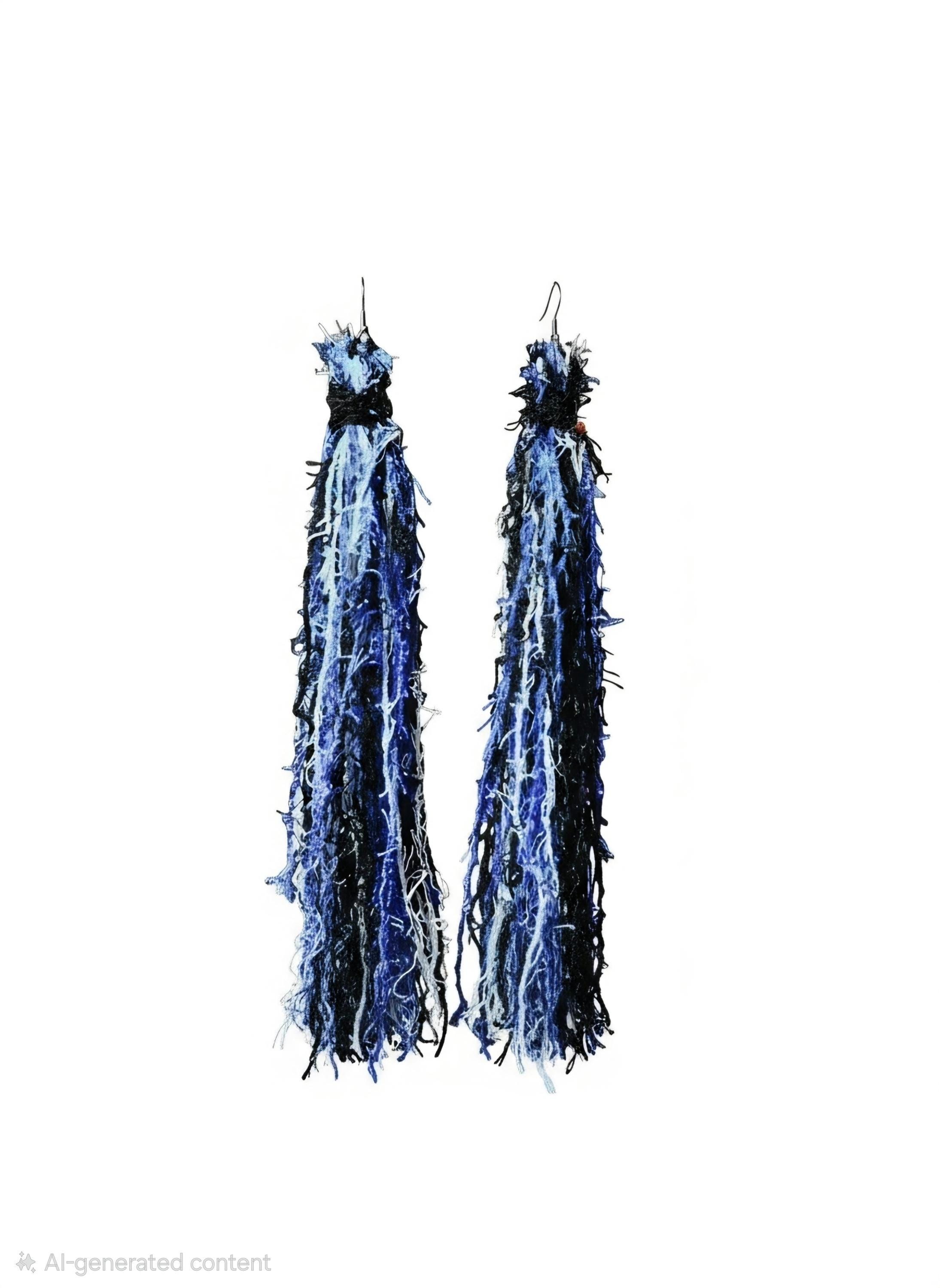 Handmade Fringe Yarn Tassel Earrings, view 5