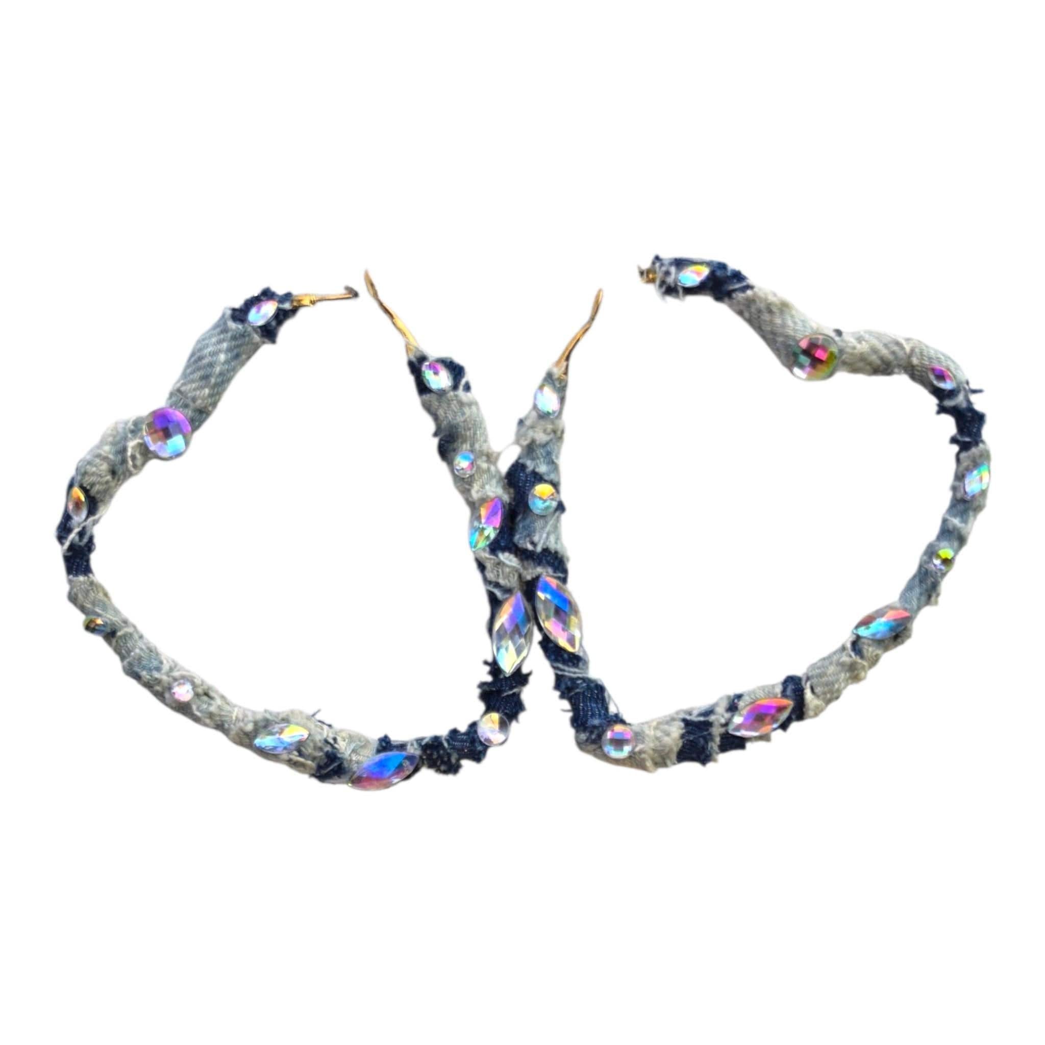 Handmade Denim Earrings, view 14