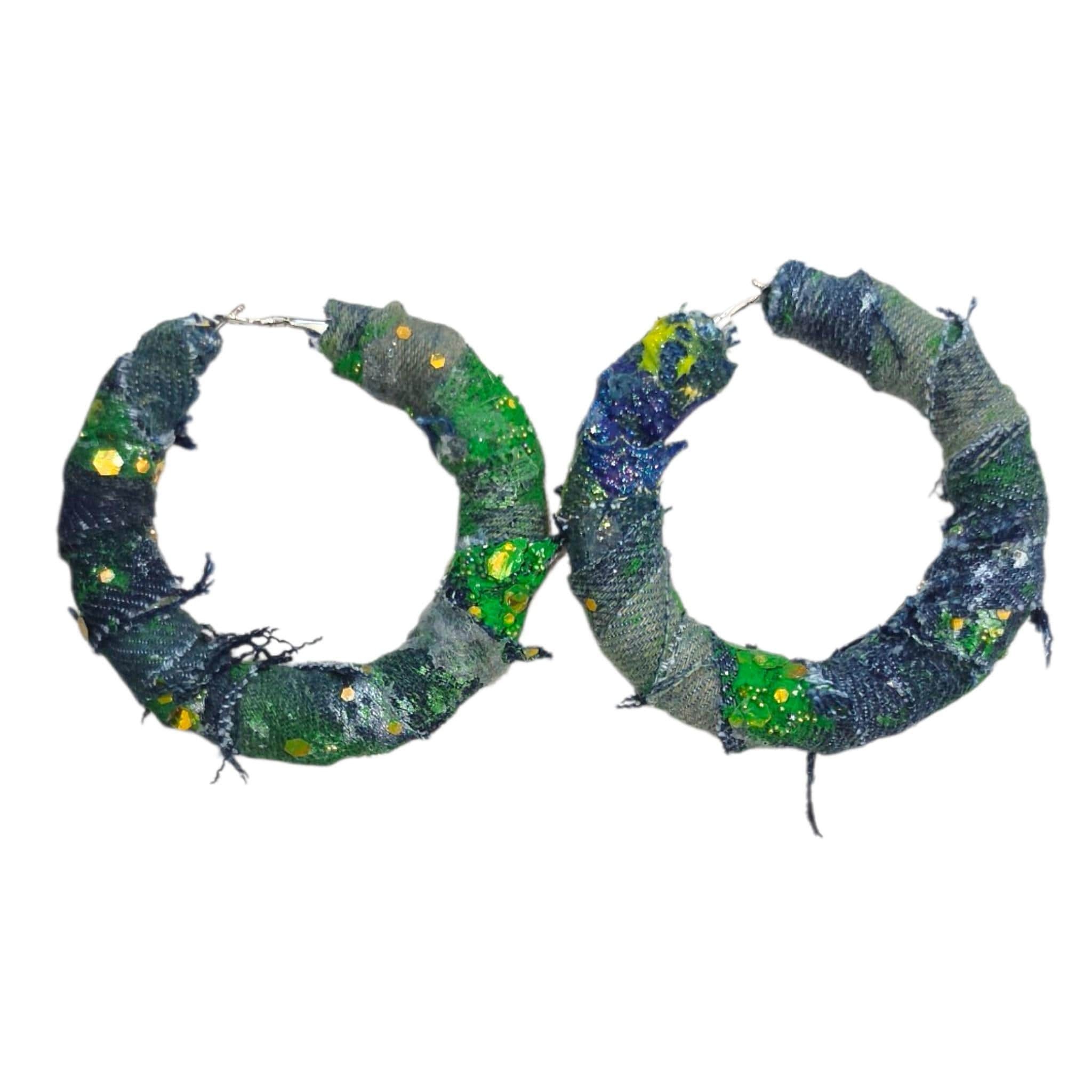 Handmade Denim Earrings, view 16