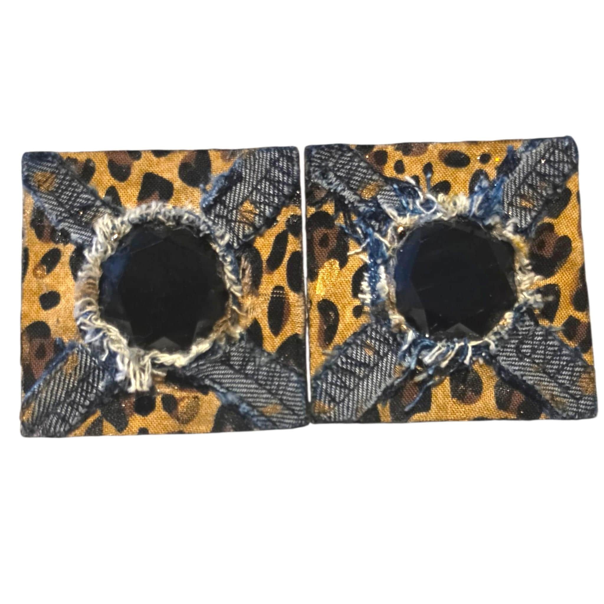 Handmade Denim Earrings, view 3