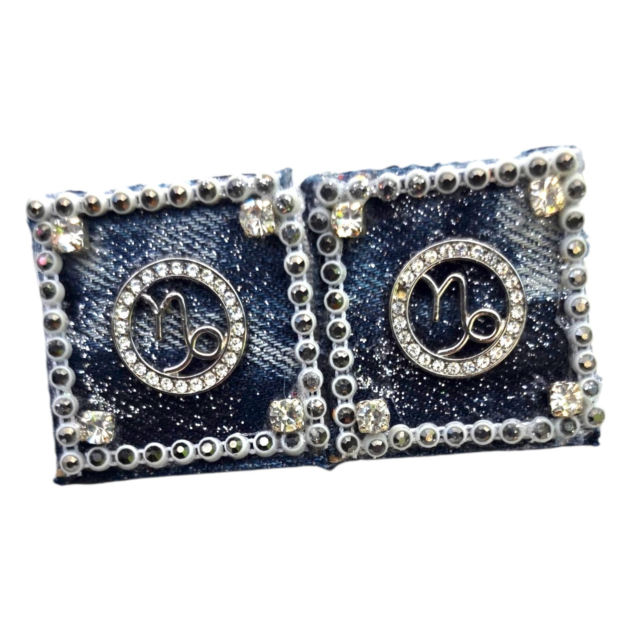 Handmade Denim Earrings, view 4