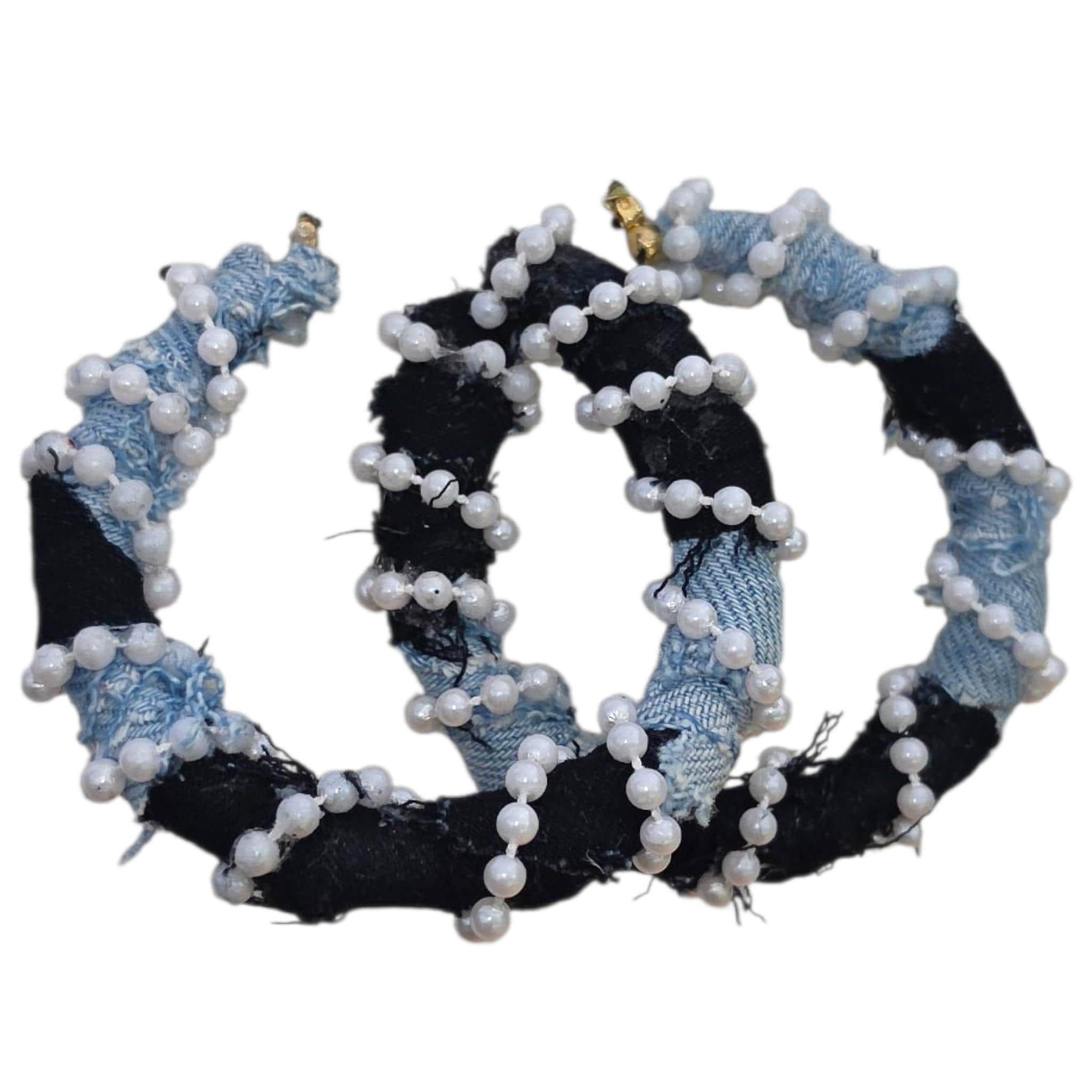 Handmade Denim Earrings, view 6