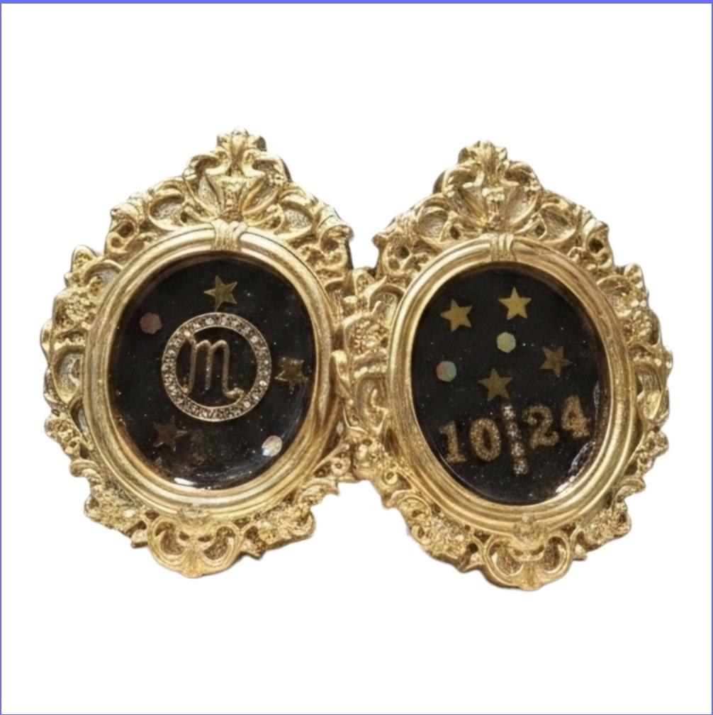Customized Handmade Personalized Zodiac Resin Earrings, view 3