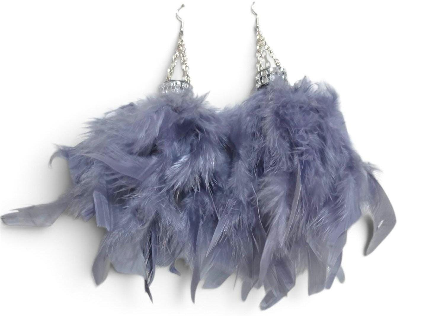 Handmade Boho Styled Feather Earrings, view 4