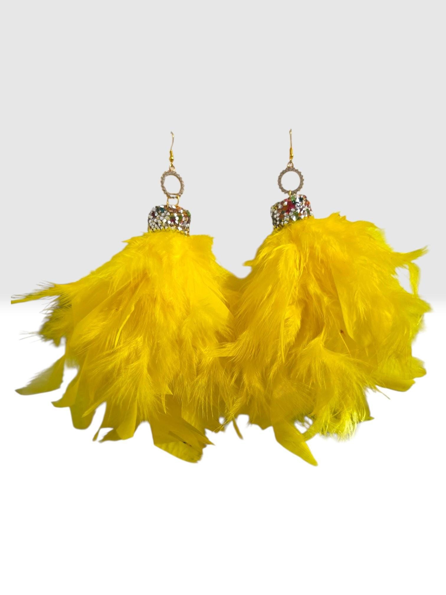 Handmade Boho Styled Feather Earrings, view 5