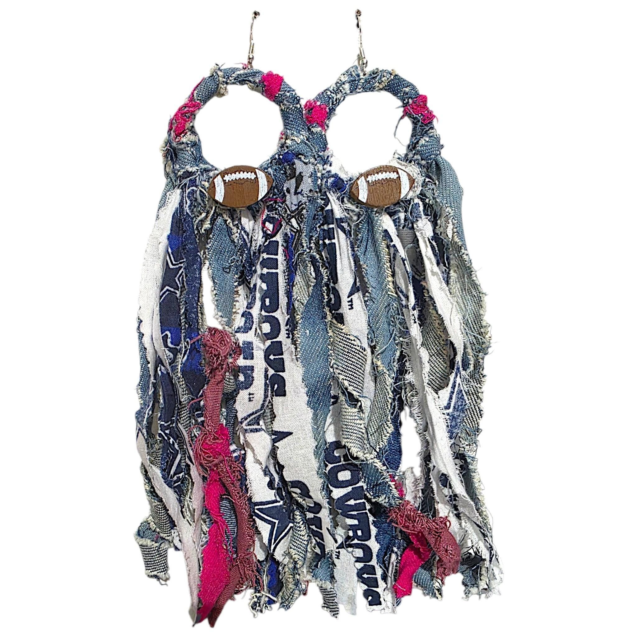 Handmade Sports Fanatics Tassel Earrings, view 2