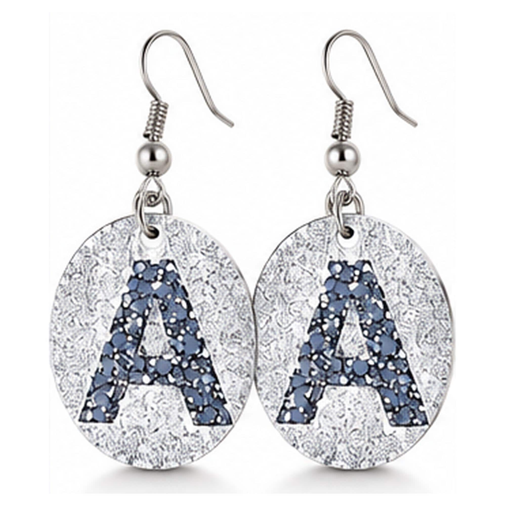 Handmade Glitter Initial Earrings, view 1