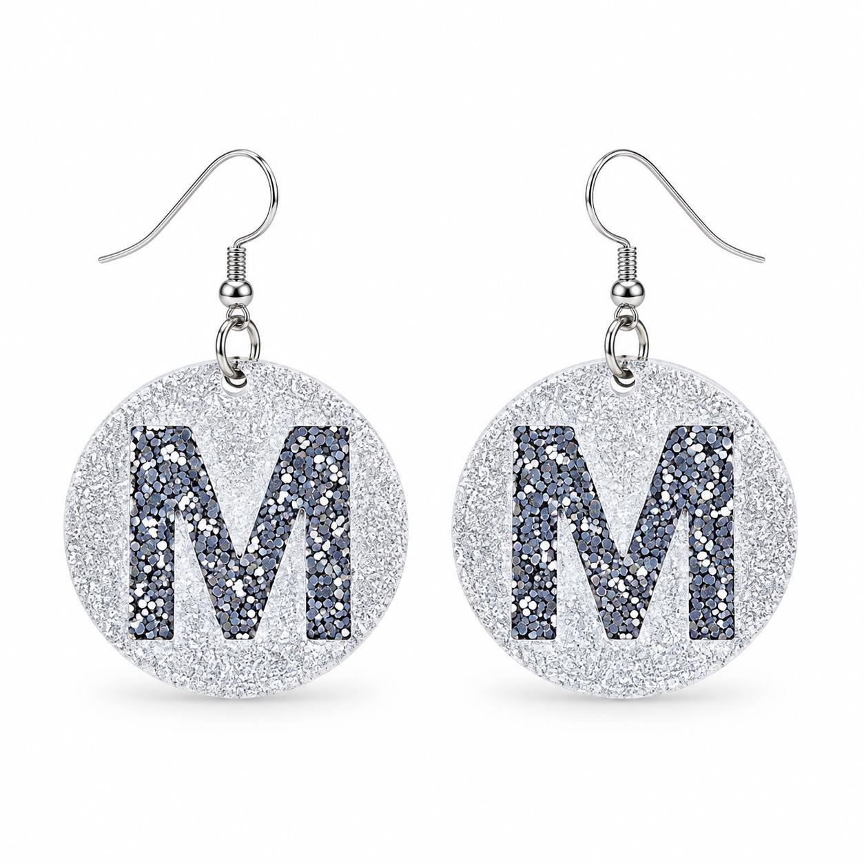 Handmade Glitter Initial Earrings, view 13