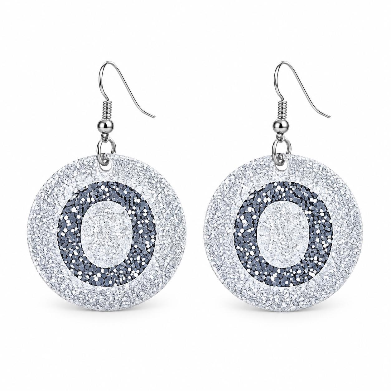 Handmade Glitter Initial Earrings, view 14