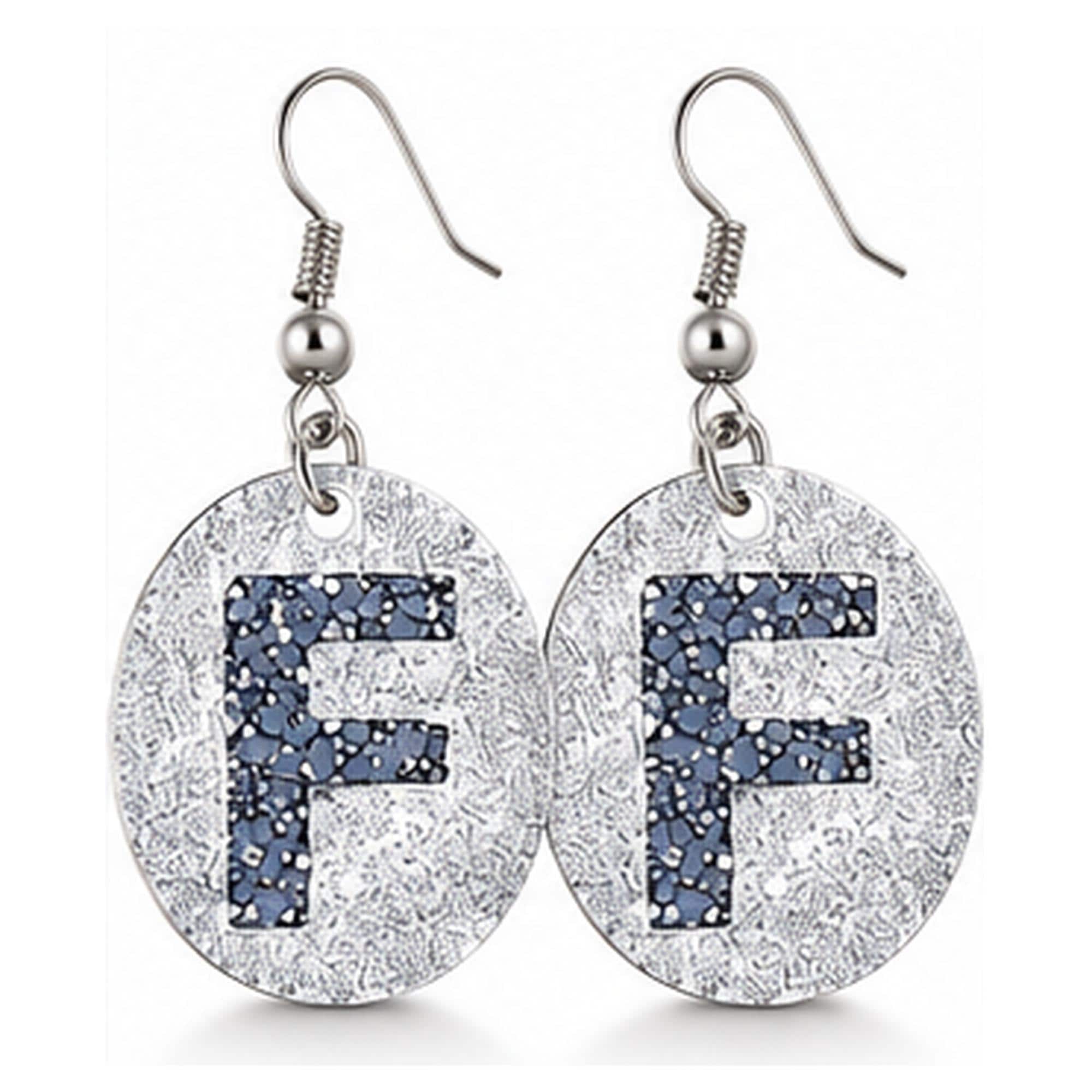 Handmade Glitter Initial Earrings, view 6