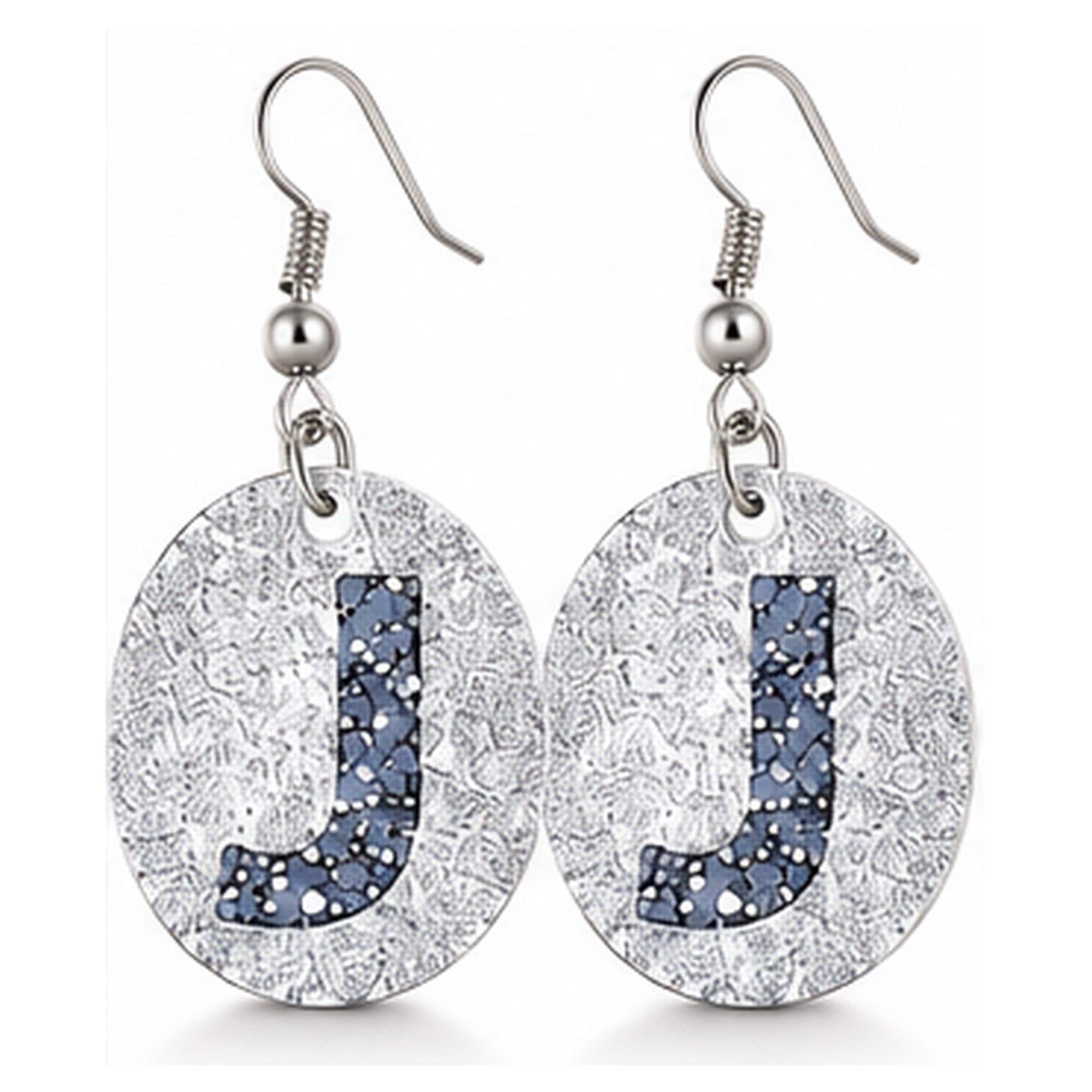 Handmade Glitter Initial Earrings, view 9