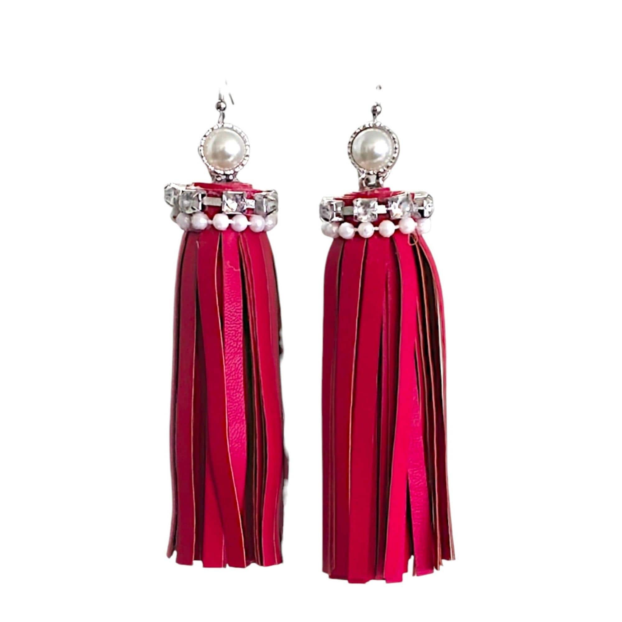 Customized Handmade Leather Tassel Earrings