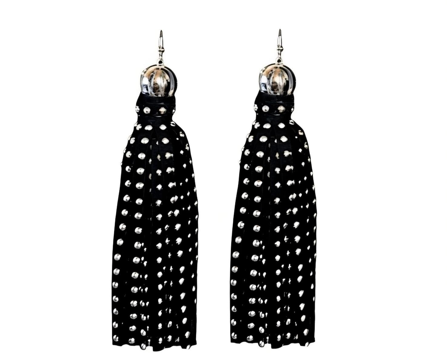 Customized Handmade Leather Tassel Earrings, view 12