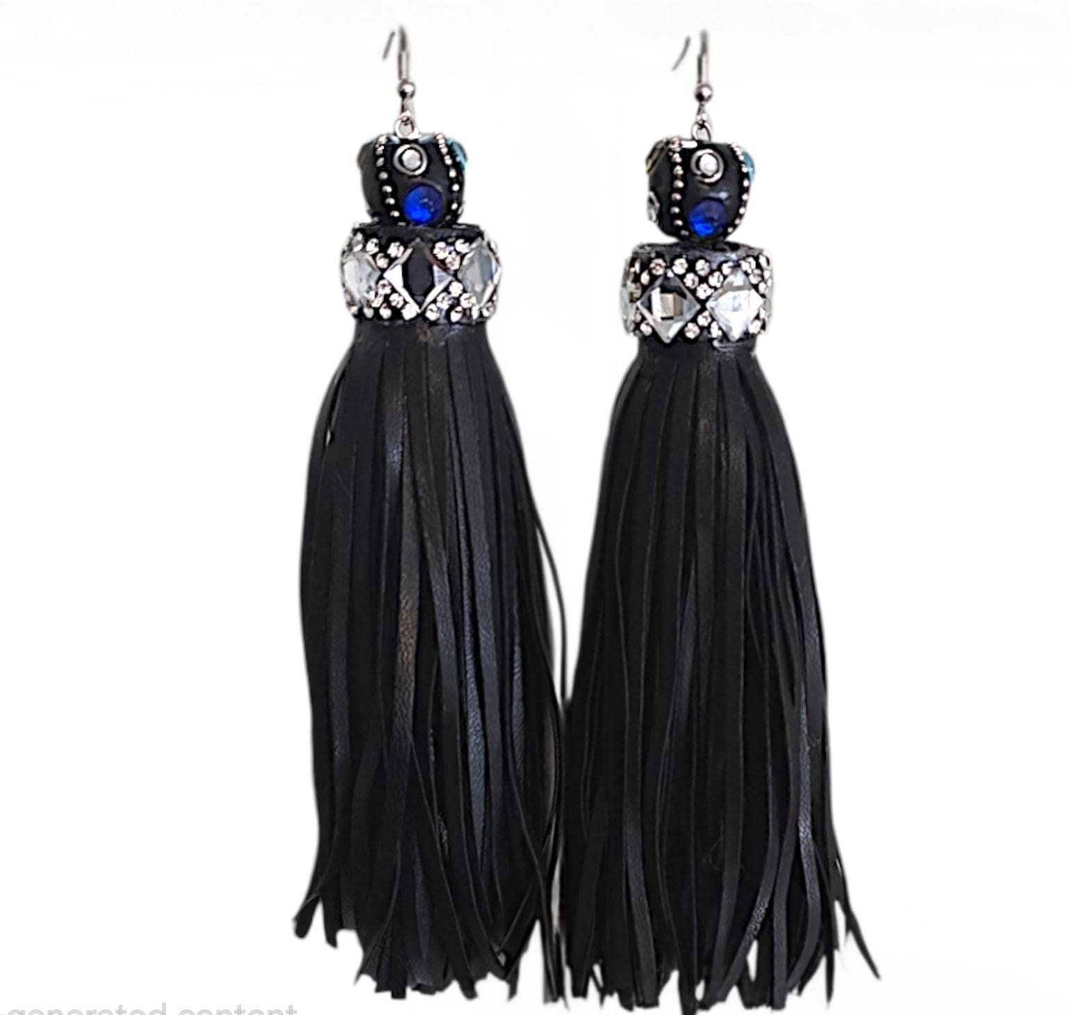 Customized Handmade Leather Tassel Earrings, view 8