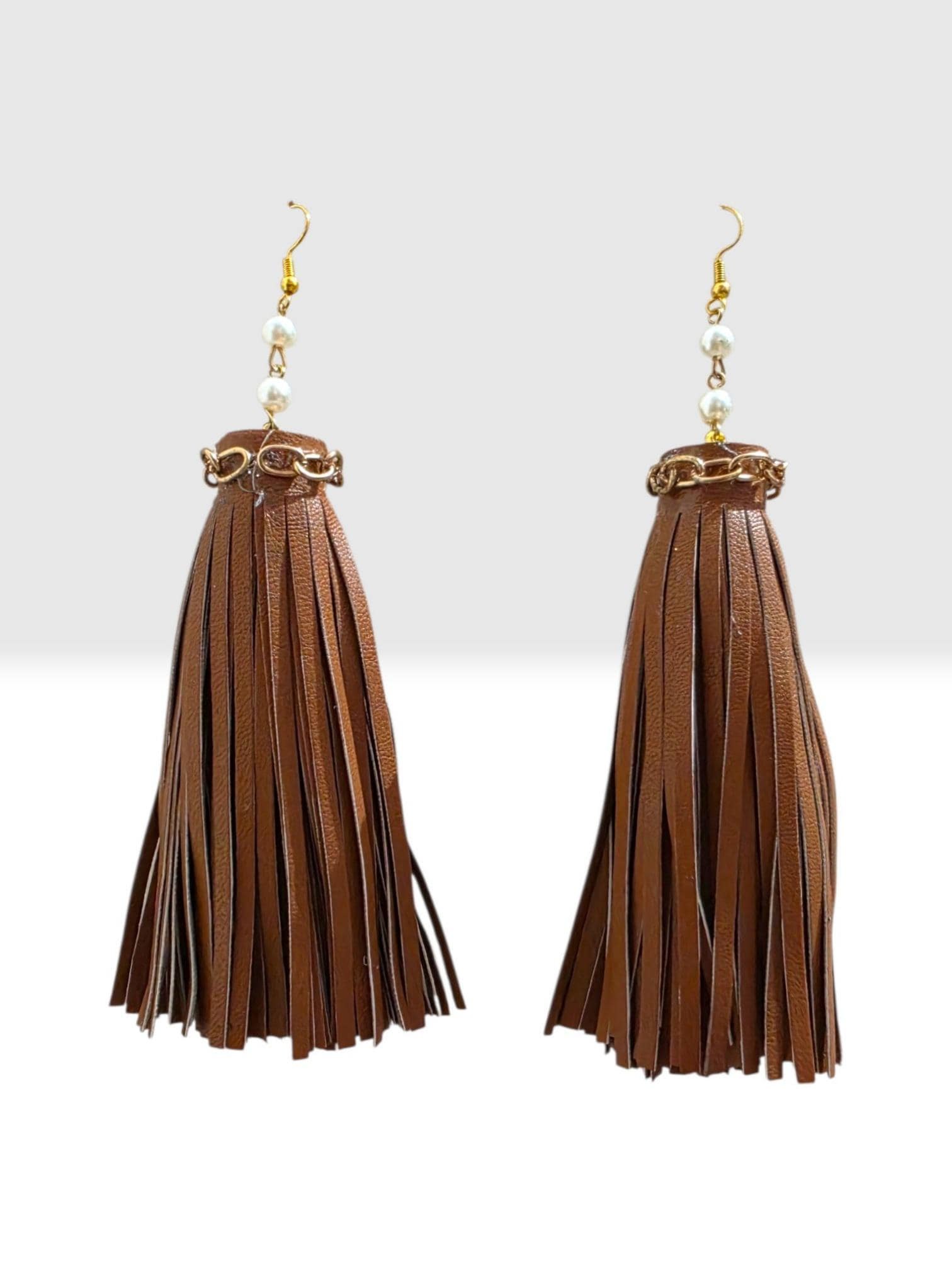 Customized Handmade Leather Tassel Earrings, view 10