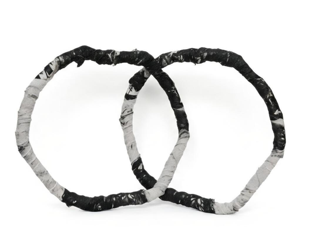 Handmade Denim Hoop Earrings, view 3