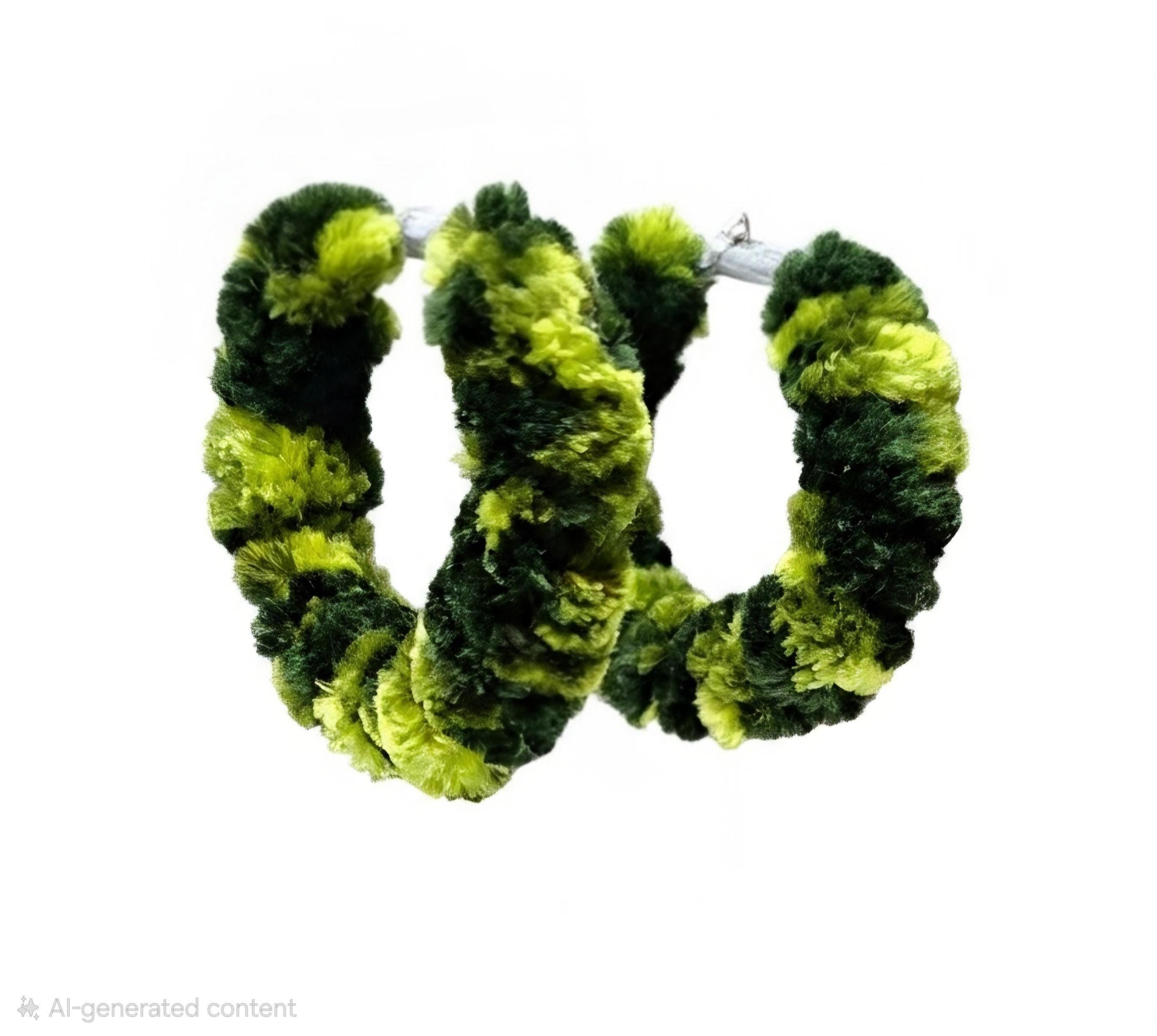 Handmade Plush Yarn Tassel Earrings, view 7
