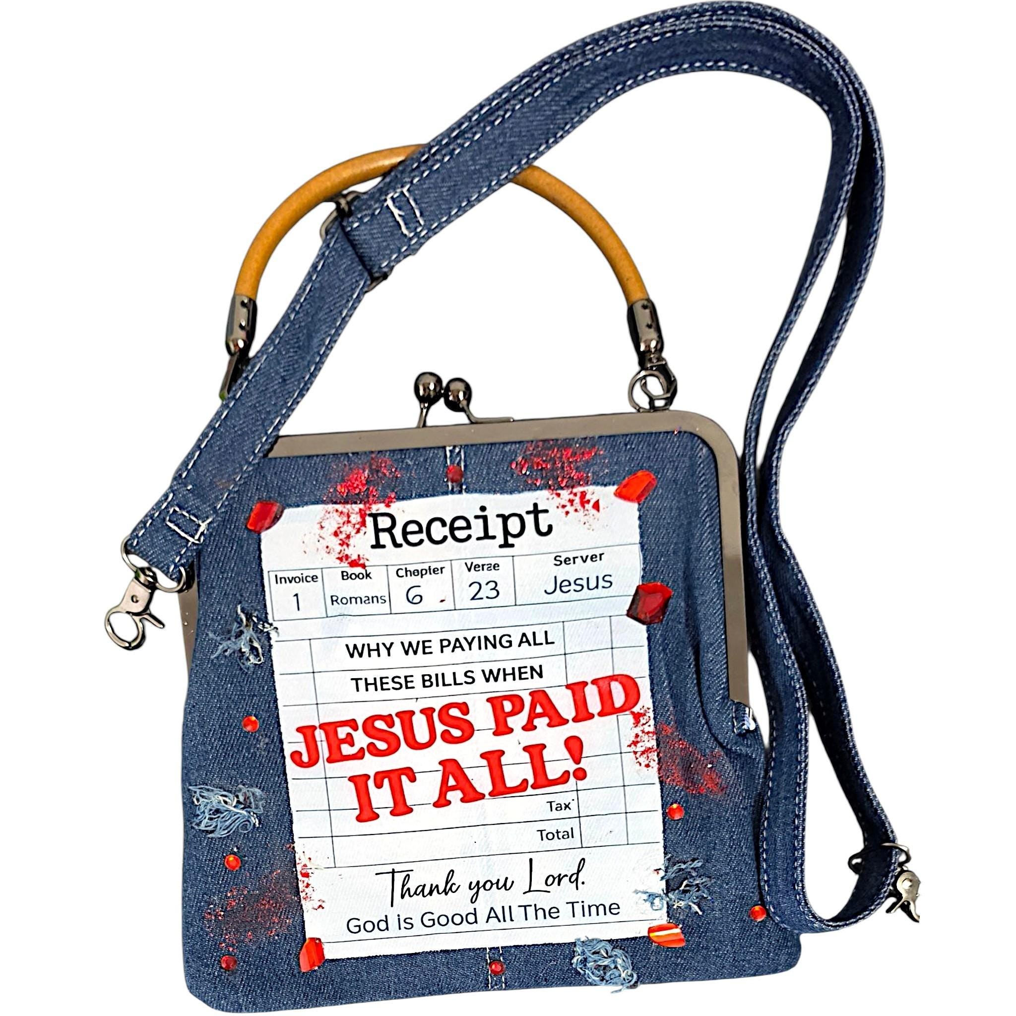 Handcrafted Two-Sided Denim Crossbody Bag/Purse