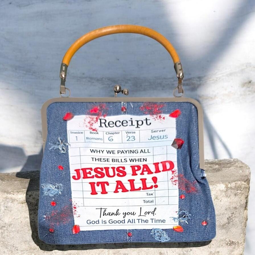Handcrafted Two-Sided Denim Crossbody Bag/Purse, view 2