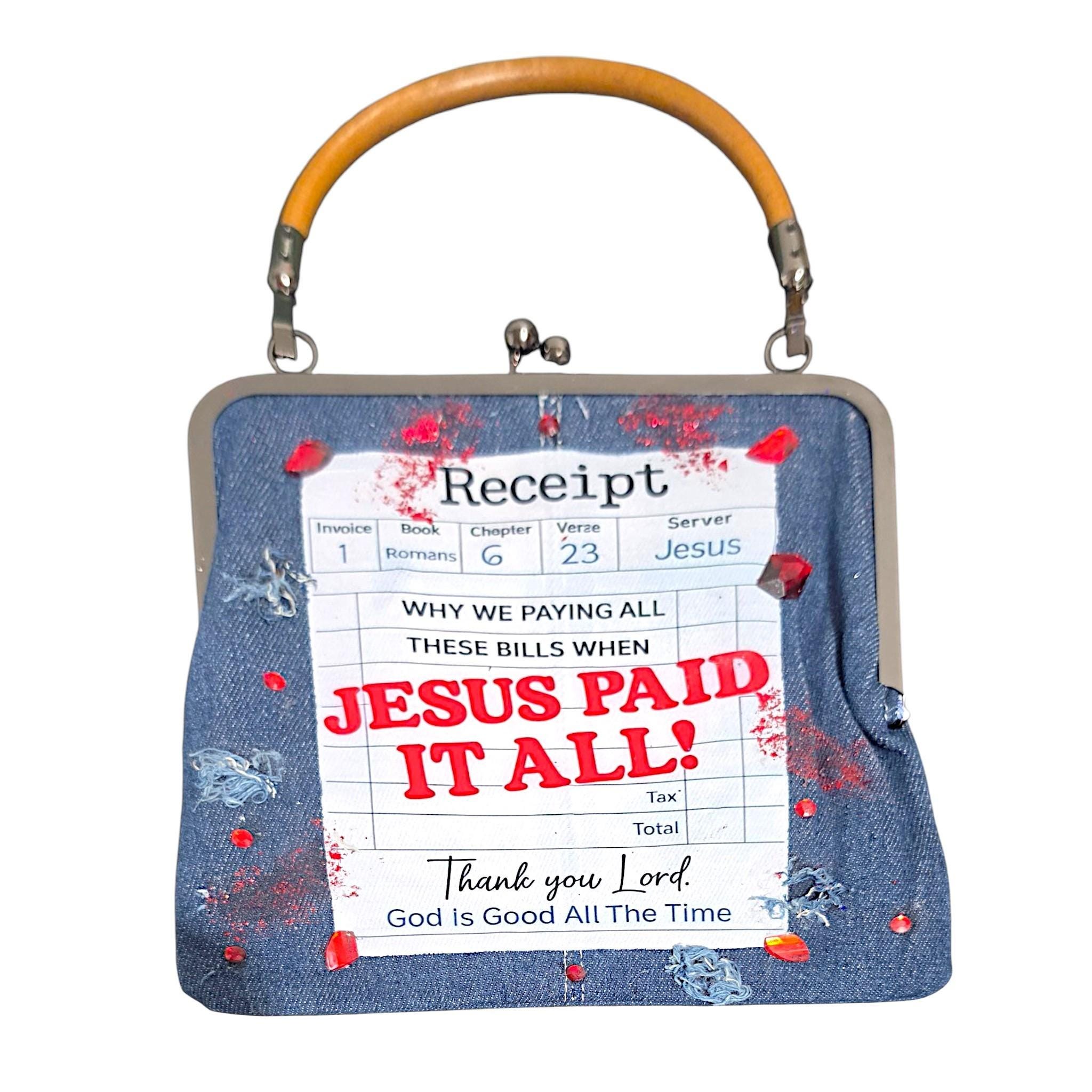 Handcrafted Two-Sided Denim Crossbody Bag/Purse, view 5