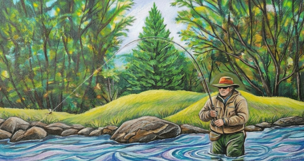 Man fishing by Zane Peterson