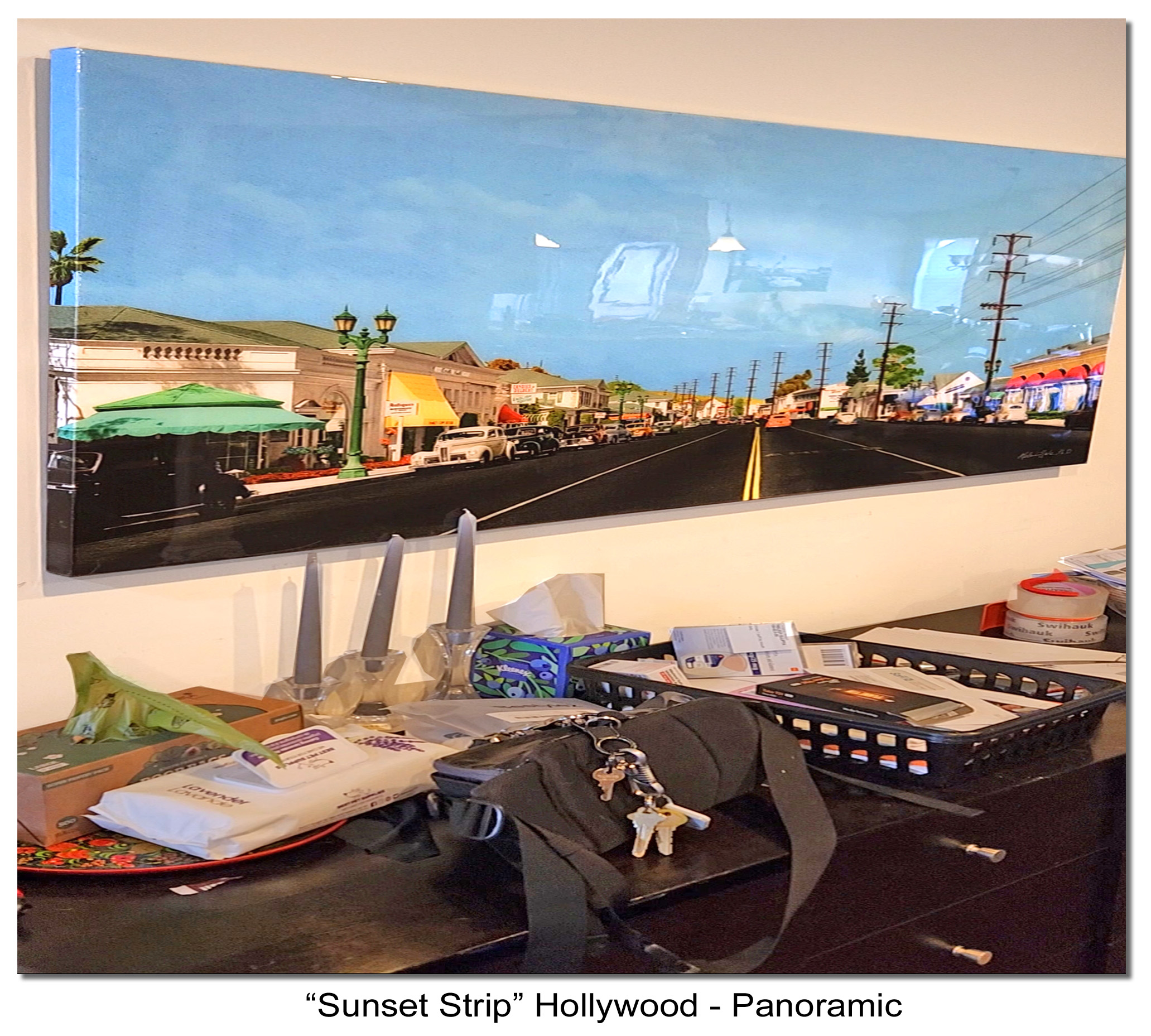 Sunset Strip Hollywood panoramic artwork installed in a customer’s office