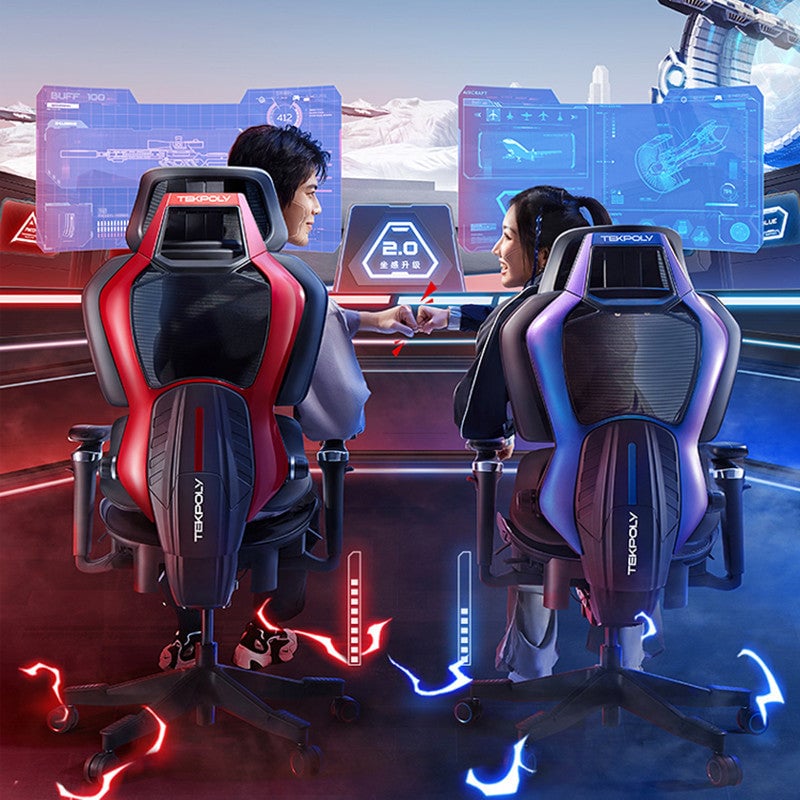Ergonomic mesh gaming chair with a five-star base