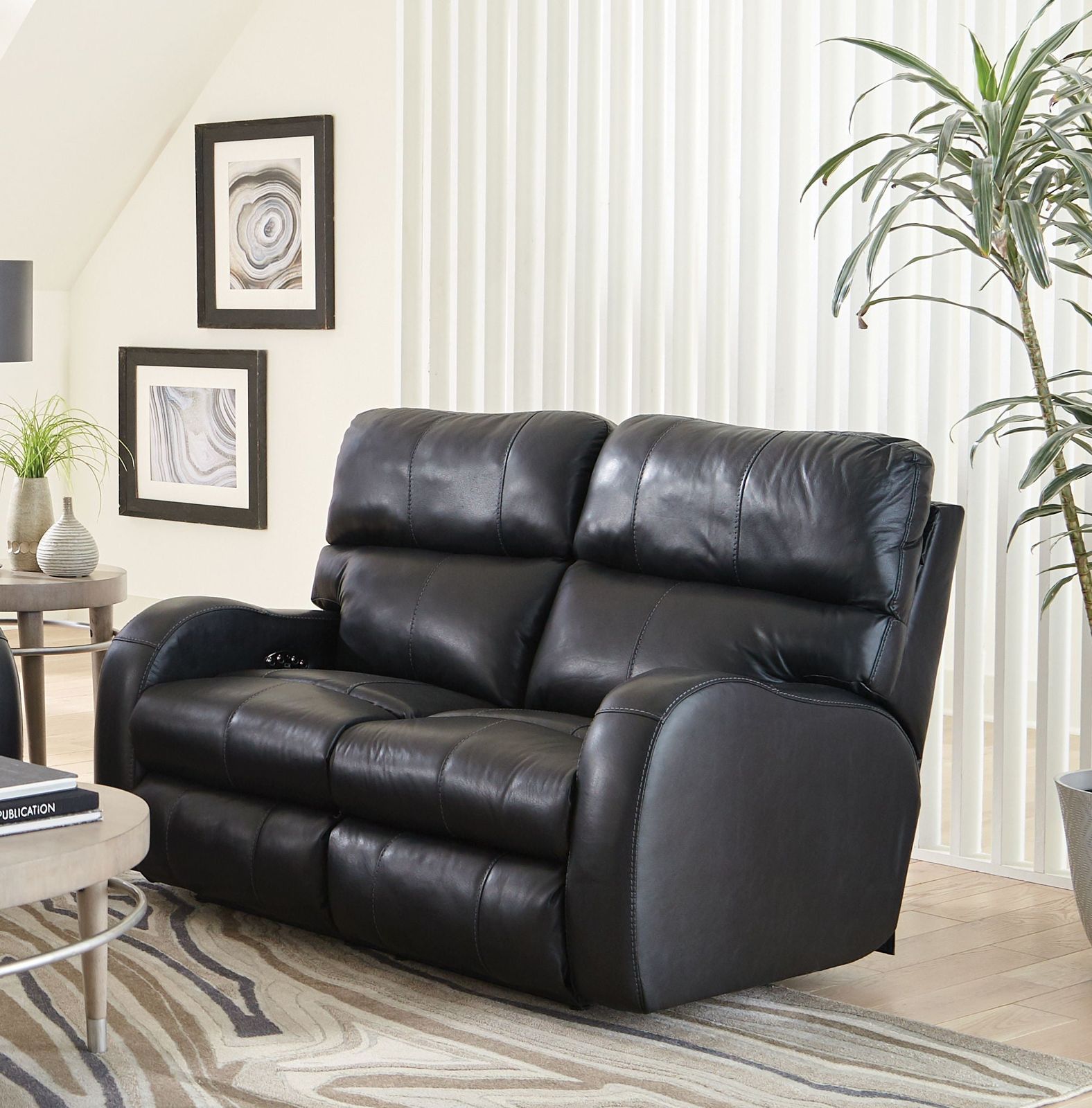 Angelo power reclining loveseat shown in its upright position